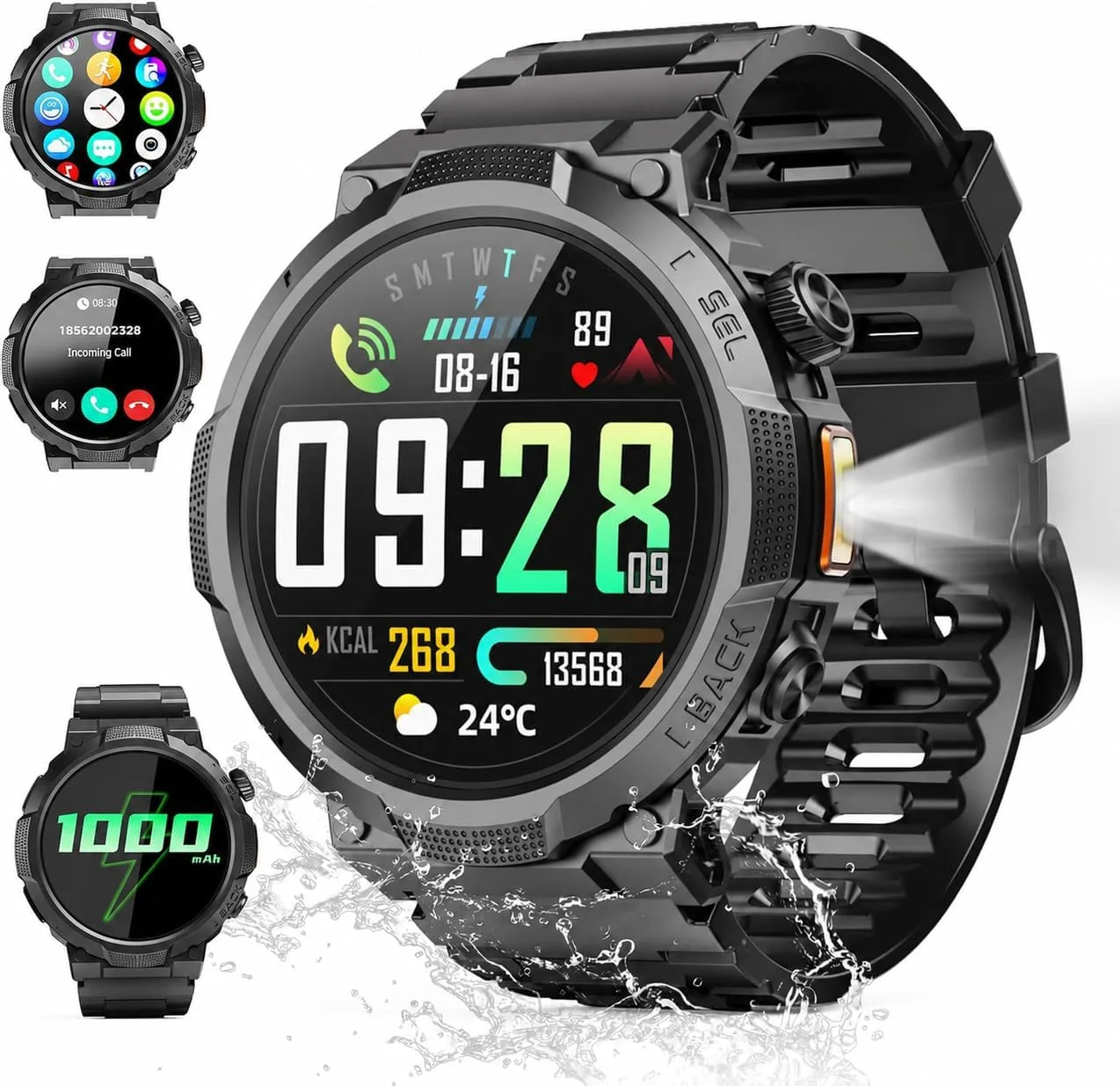 Smart Watches for Men (Answer/Make Call), 1.53" HD Military Smartwatch