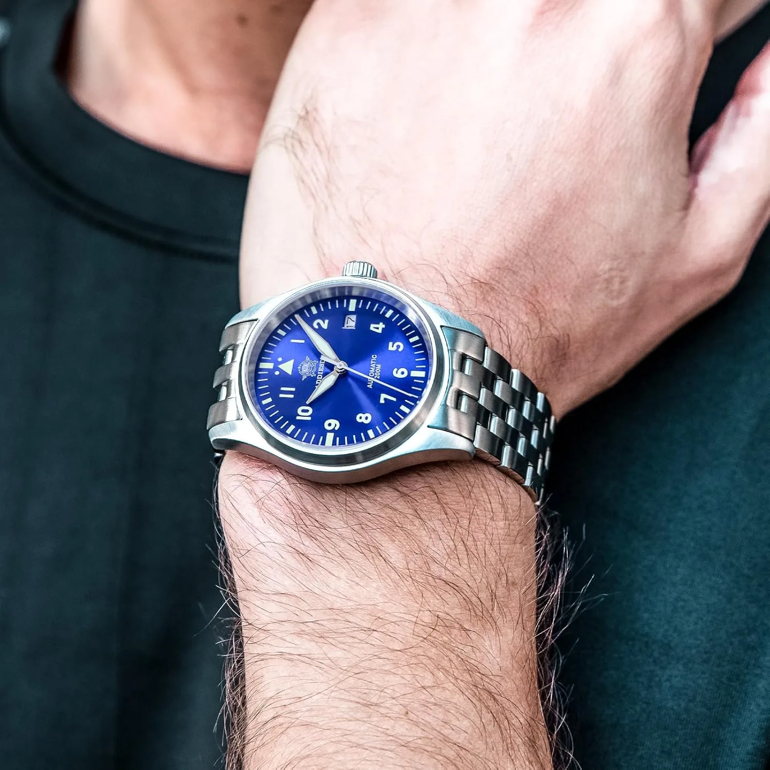 ADDIESDIVE Automatic Watches for Men Stainless Steel Diver 200 M Luminescent Analog Business Casual Dress Watch Men