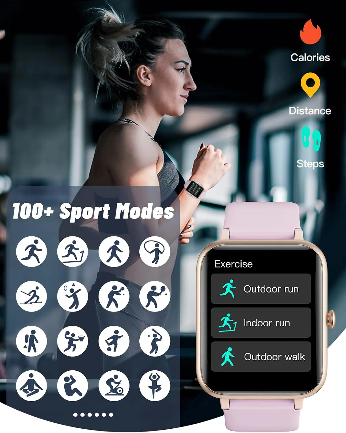 GRV Smart Watch for Women, Bluetooth Call, for iPhone Android Violet