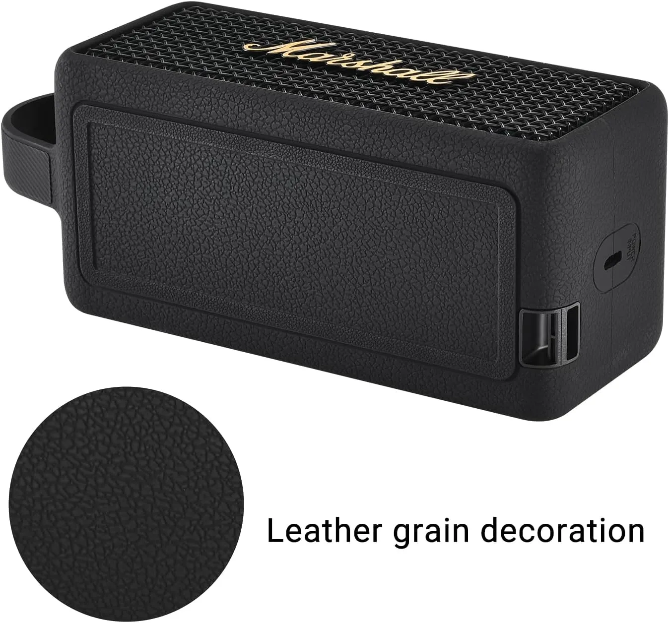 Silicone Cover Case Soft Shell for Marshall Emberton III, Black