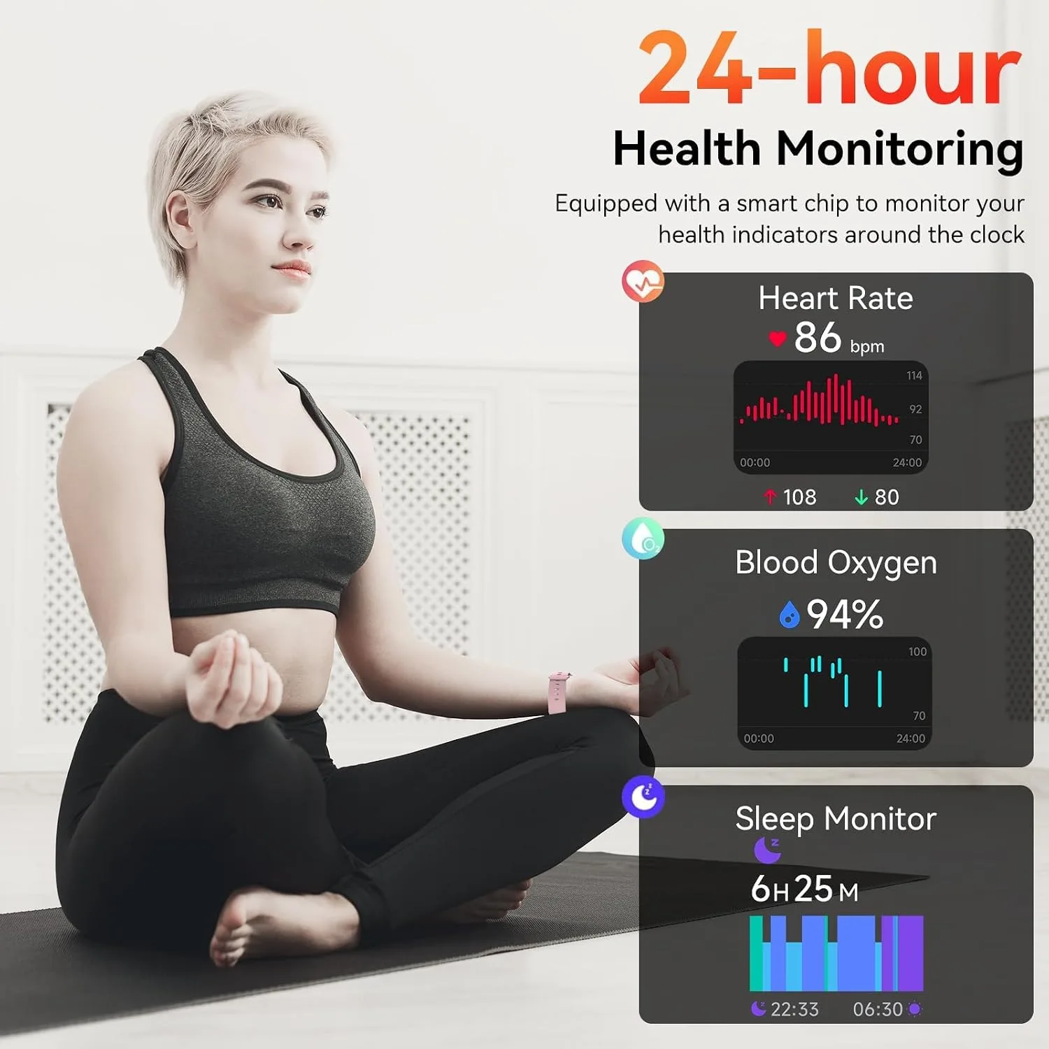 Smart Watch with Alexa Built-in, 1.83" HD Touchscreen Fitness Tracke