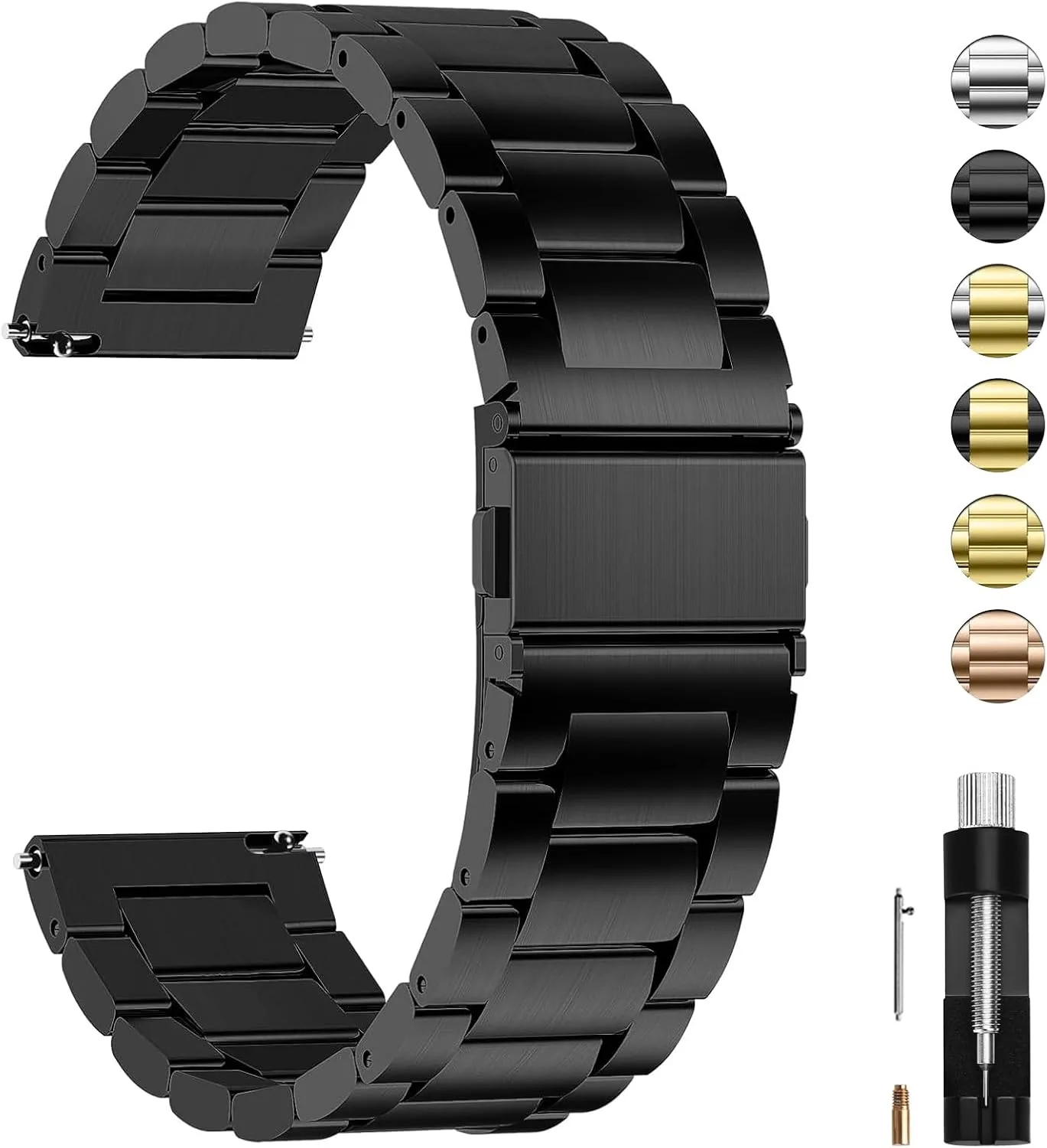 Correa para reloj Fullmosa 20mm de acero inoxidable con liberación rápida
