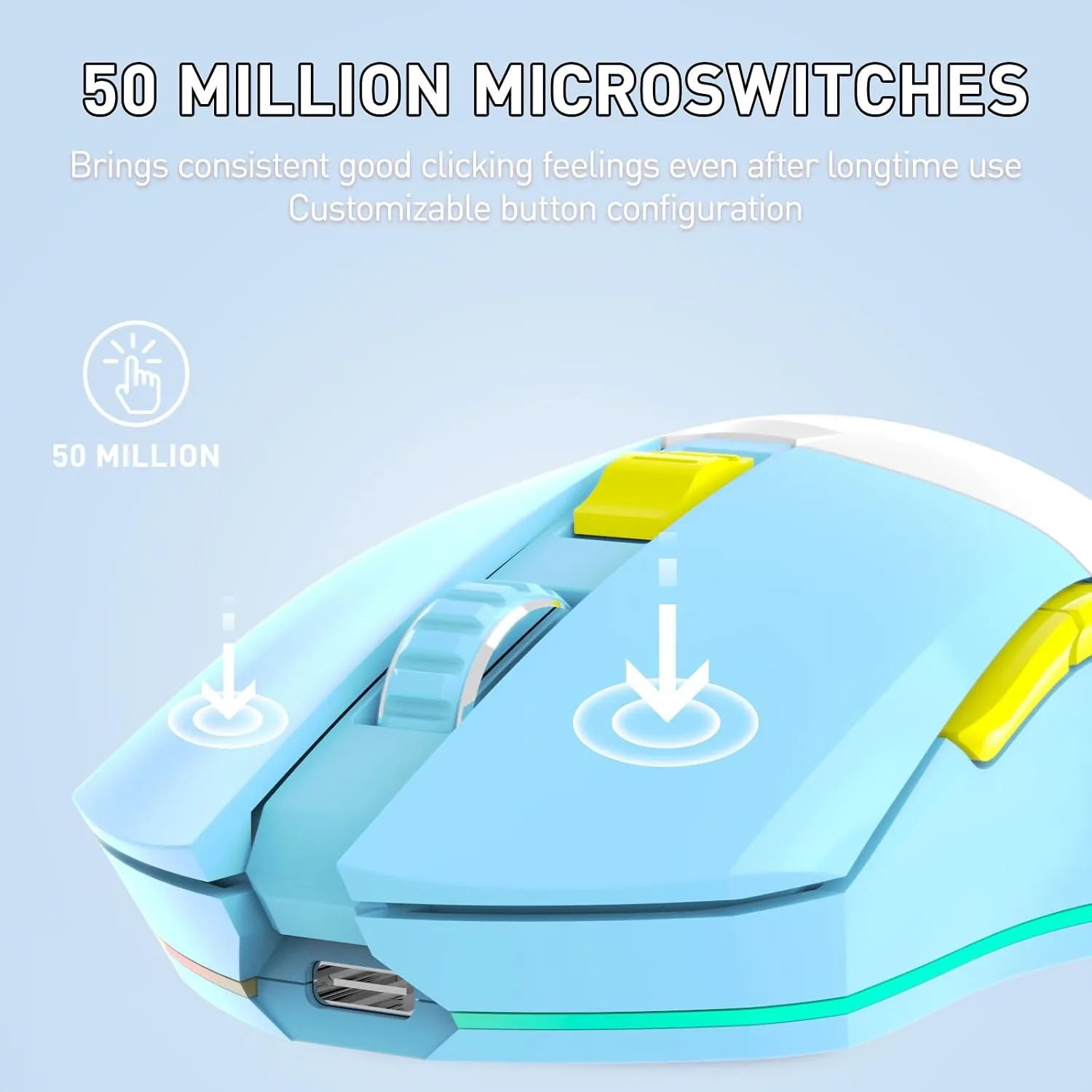 DAREU Wireless Gaming Mouse with Charging Dock Rechargeable, RGB