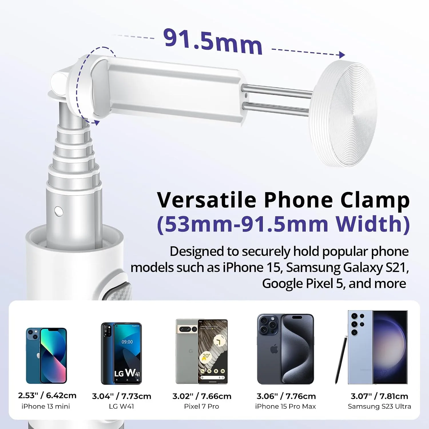 ATUMTEK 68.5" Selfie Stick Tripod, Extendable Aluminum Tripod with Rechargeable Bluetooth Remote, Compatible with iPhone and Android Smartphones, Perfect for Travel, Vlog, Video and Photo, White