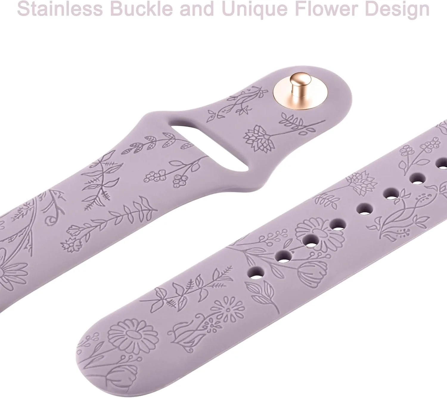 Meliya Veryfit Smart Watch Bands, 22mm Watchbands for IDW13 IDW16 IDW19 IDW26 IDW28 Smartwatch, Floral Engraved Soft Silicone Rubber Sport Replacement Watch Strap for Veryfit