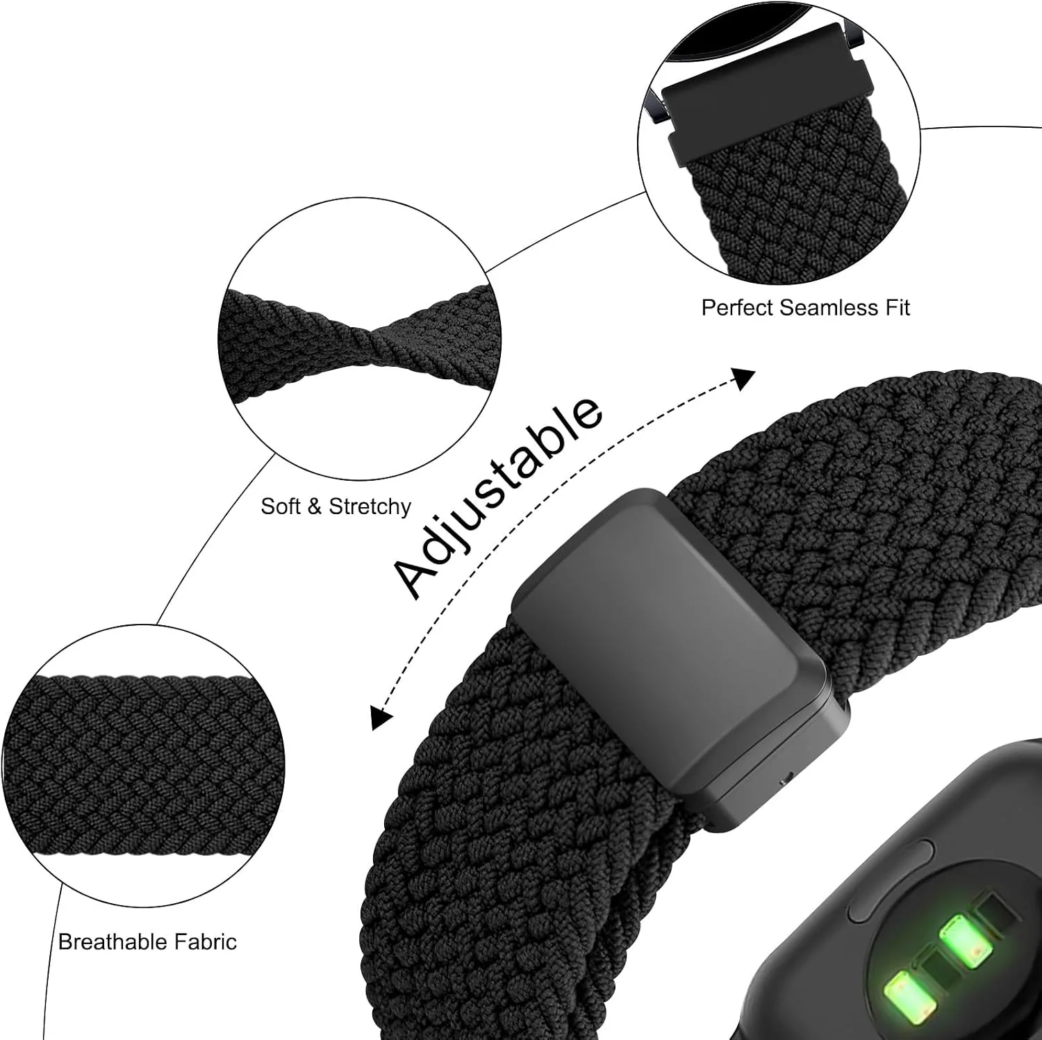 Amzpas Magnetic Braided Strap for COROS PACE 4 / PACE 3 / Pro/APEX 2 Pro/APEX Pro/APEX 46mm, 22mm Soft Nylon Sport WristBand Compatible with ACoros Pace 4/3 Watch Women Men