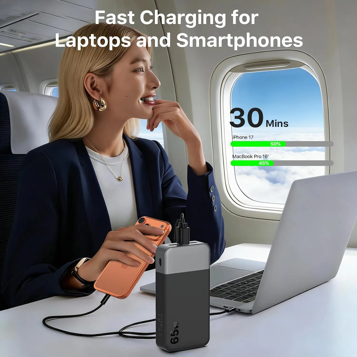 NOBIS Portable Charger 20000mAh 65W Power Bank Fast Charging