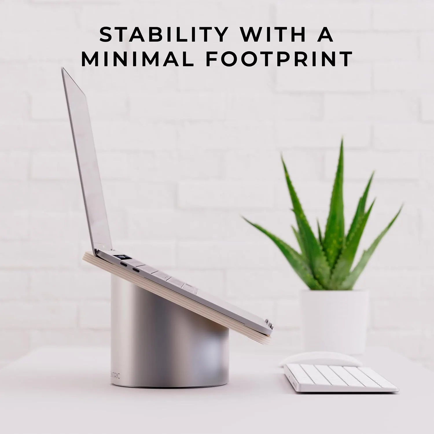 HumanCentric Laptop Riser for Desk, Black Walnut Wood Top & Space Gray Base