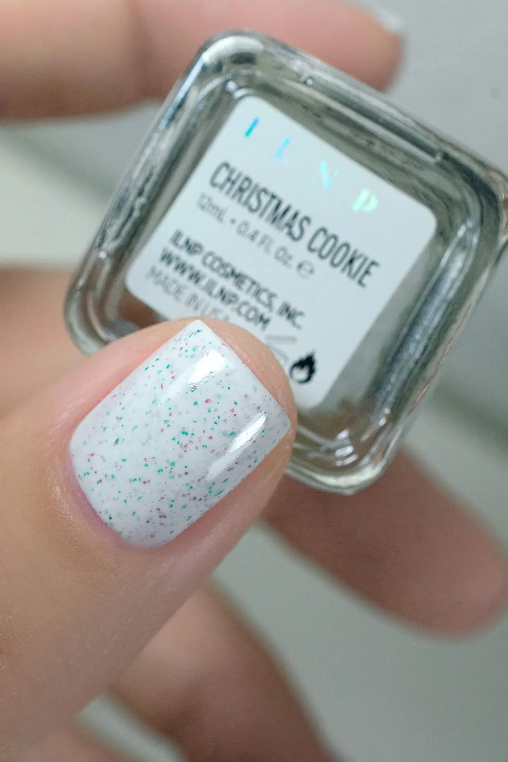 ILNP Christmas Cookie - Creamy White Speckled Nail Polish, Chip Resistant, 7-Free, Non-Toxic, Vegan, Cruelty Free, 12ml