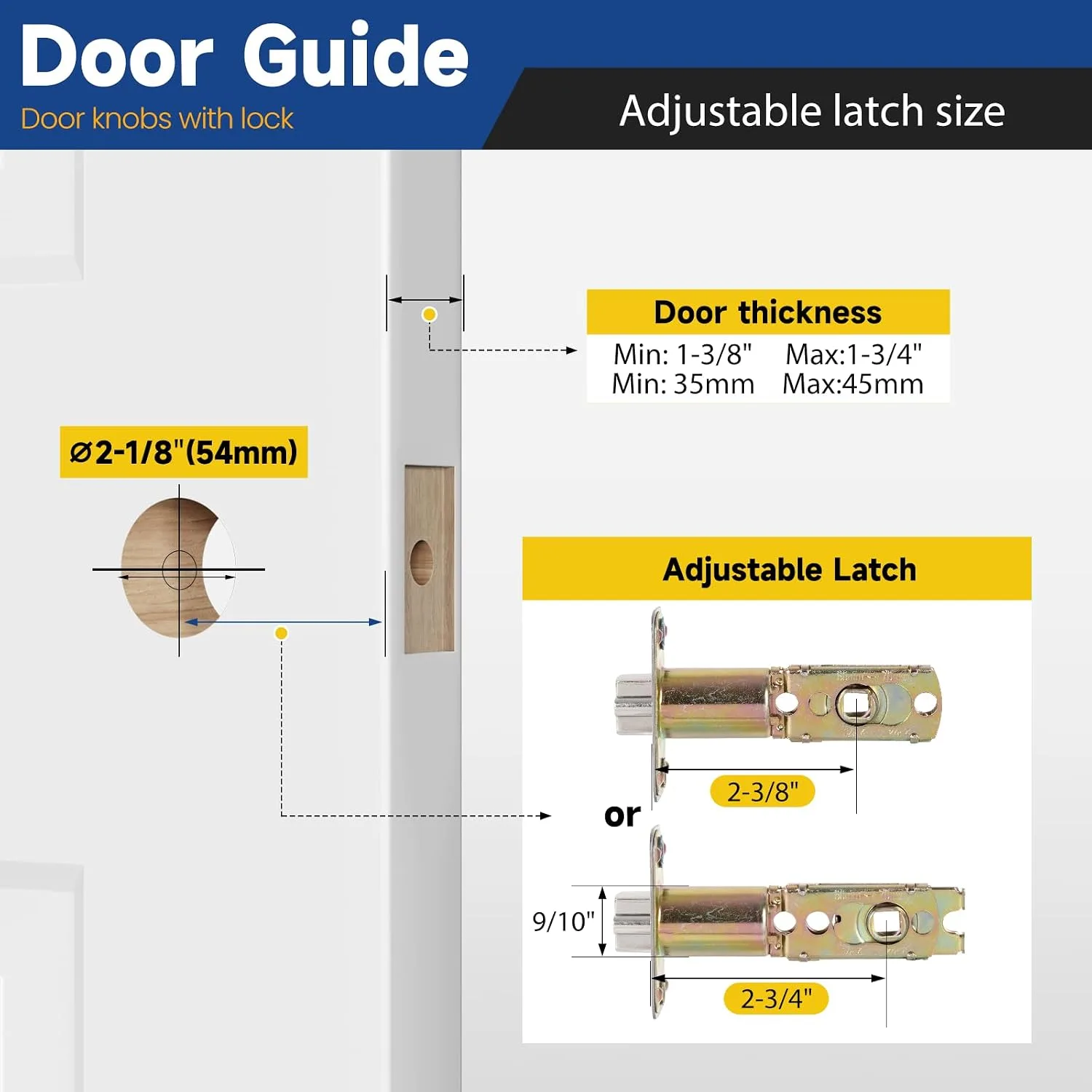 Keyed Entry Door Knob with Lock, Door Lock with Key, Satin Nickel
