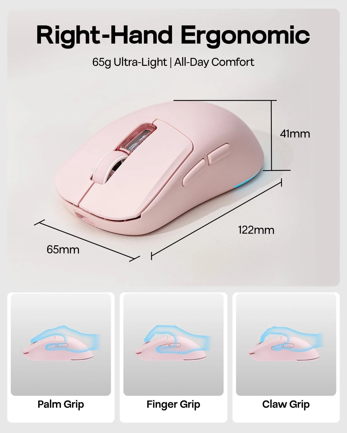 EPOMAKER NEX Lite Wireless Gaming Mouse w/Screens & RGB Charging Dock