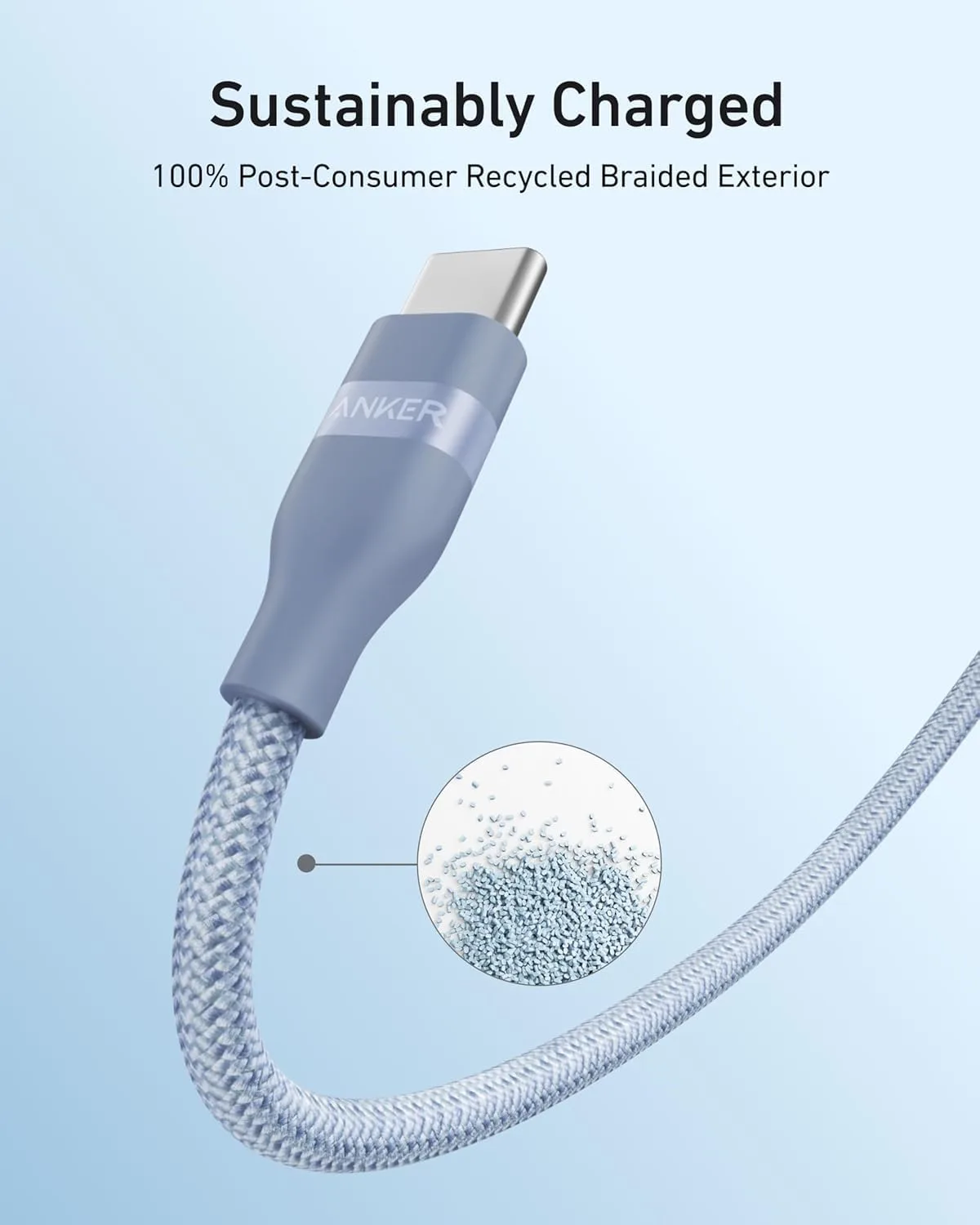 Anker Nano USB C to USB C Cable, 240W Fast Charging Cable (Blue, 6ft)