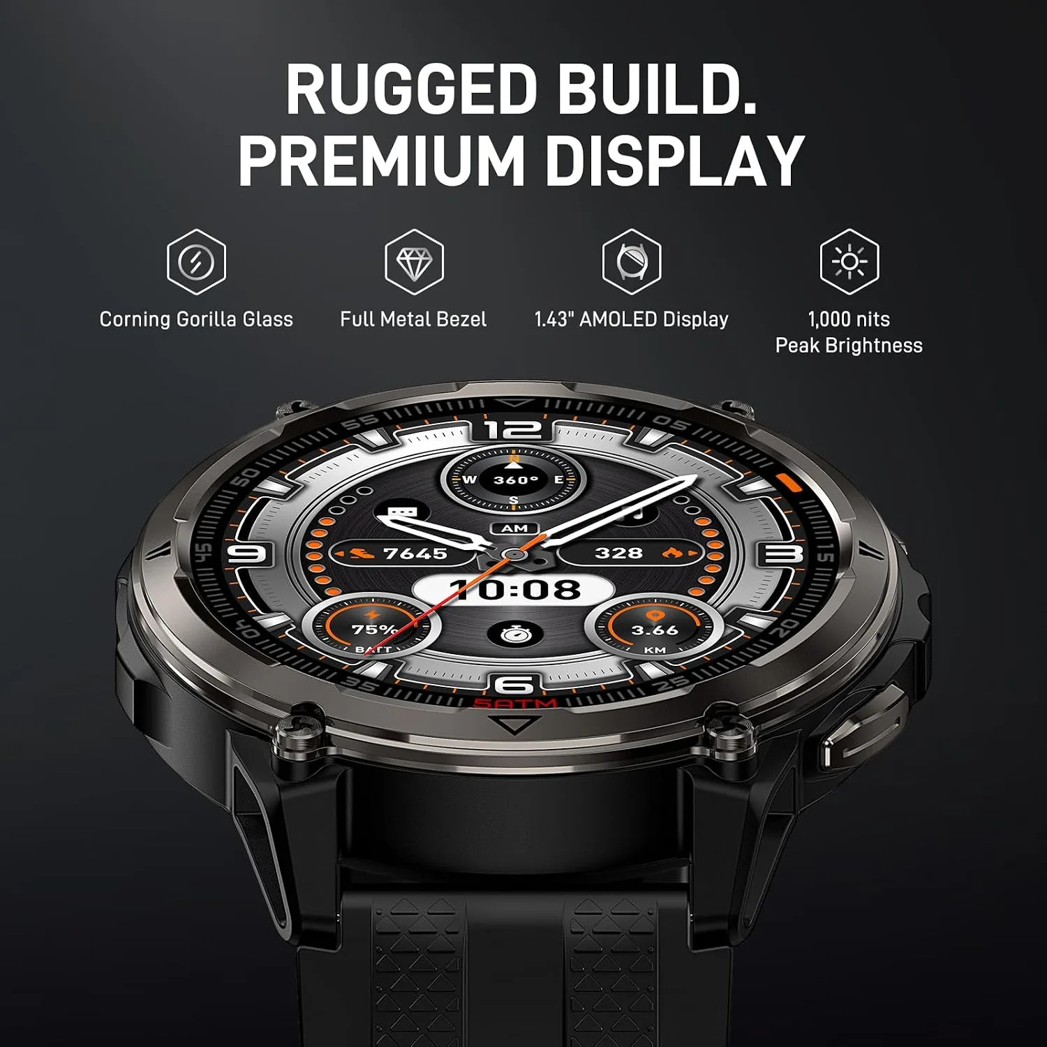 KOSPET ORB 2 Smart Watch Rugged, Dual-Band GPS, 5 ATM & IP69 Waterproof