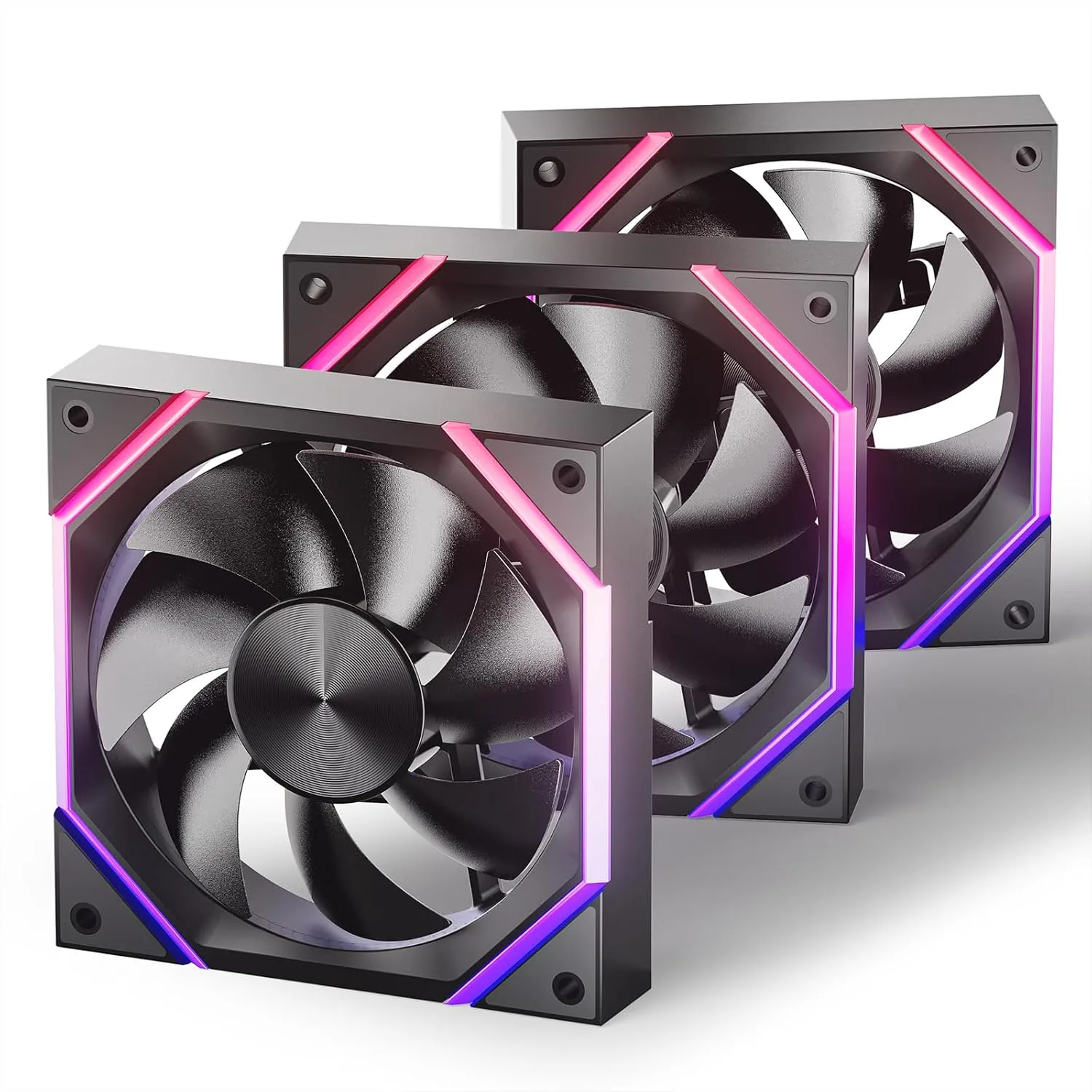 Asiahorse Nyota 120mm Case Fan with Efficient Cooling, ARGB Fan Lighting, 800-1800RPM Speed Control, and Whisper-Quiet Operation Under 29 dB, Unique Design for PC