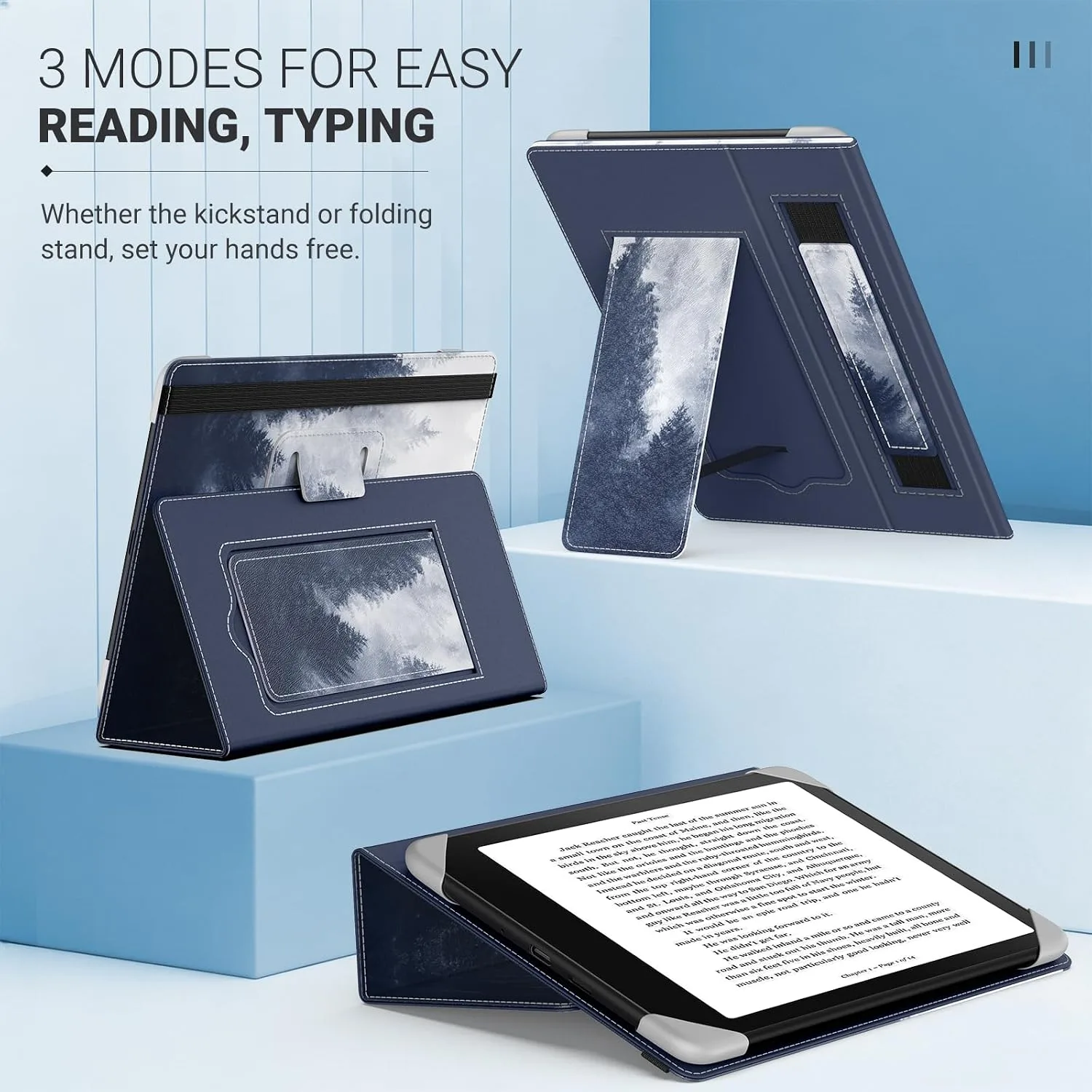 MoKo Universal Case for 6.8,7 Inch eReaders&Tablets, Gray Forest