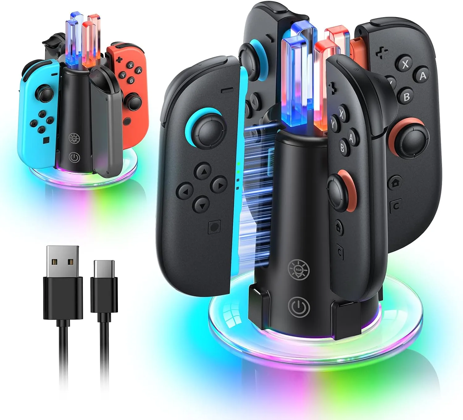Cargador para controles Nintendo Switch Fastsnail Matte Black