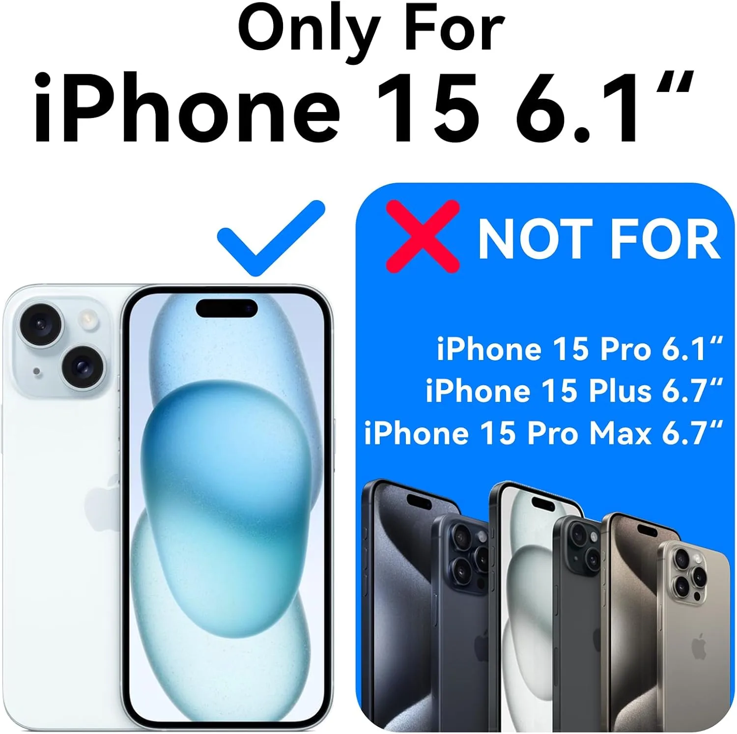Mkeke for iPhone 15 Case Clear [Not Yellowing]