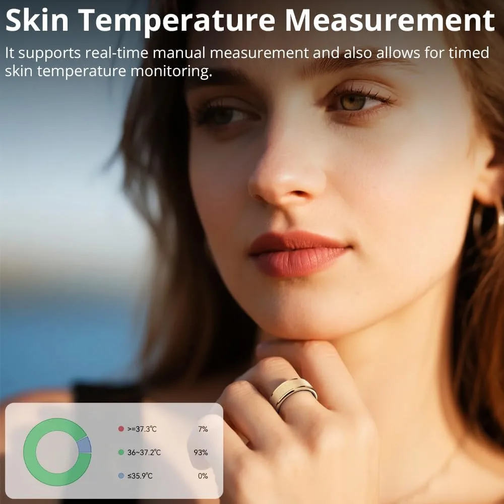 COLMI R10 Smart Ring, Sleep Health & Skin Temperature & 5ATM(Rose Gold, 8)