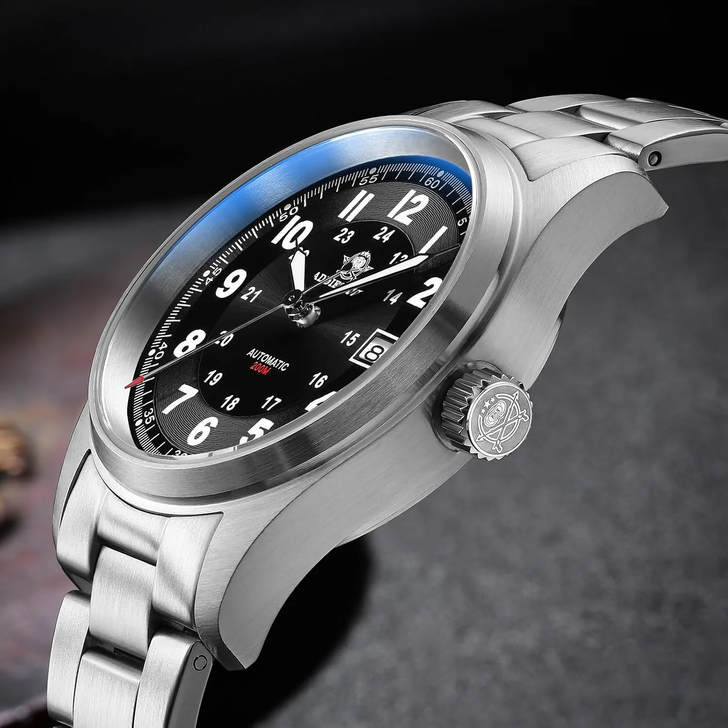 ADDIESDIVE Automatic Watches for Men Stainless Steel Diver 200 M Luminescent Analog Business Casual Dress Watch Men