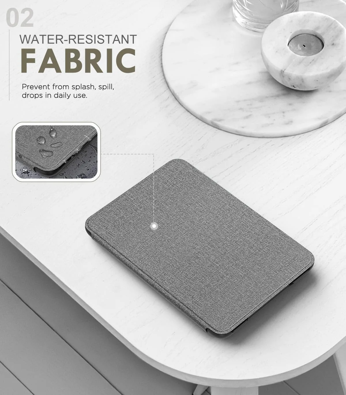 MoKo Case for 6" Amazon Kindle Basic 11th Gen 2024/2022, Denim Gray