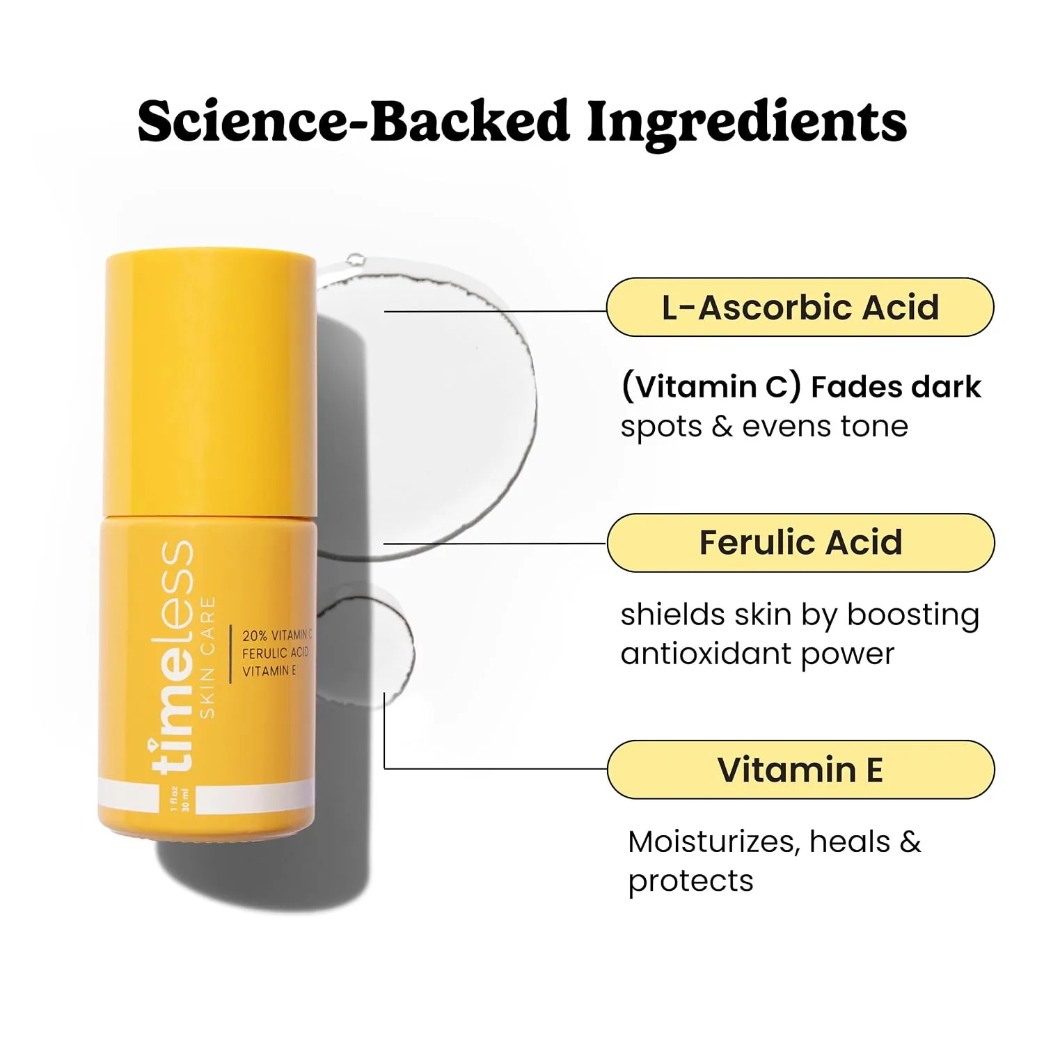 Timeless 20% Vitamin C + E Ferulic Acid Serum, Antioxidant, 1 fl oz, 2-Pack