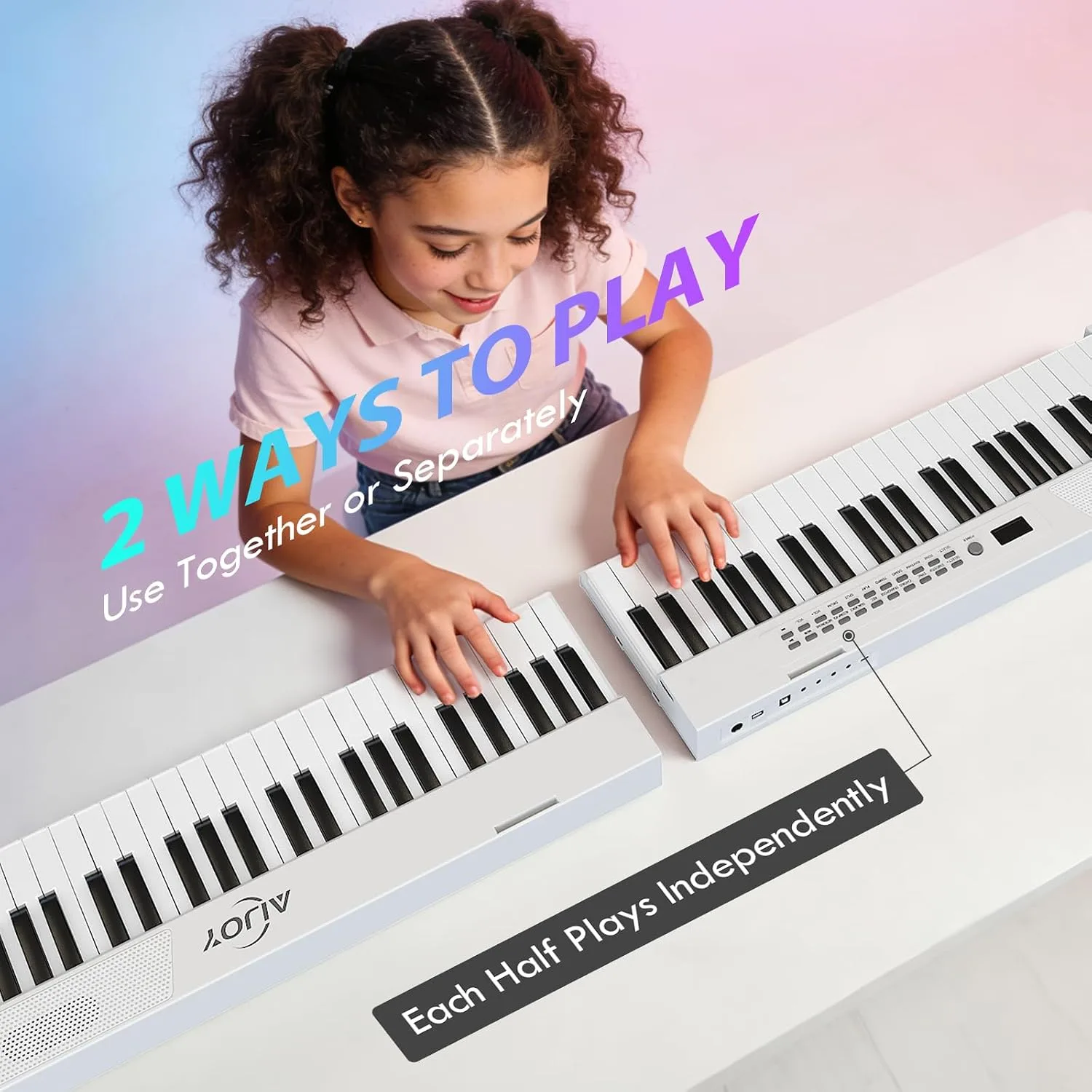 AiJoy 88-Key Portable Piano Keyboard, Magnetic Semi-Weighted Digital Piano