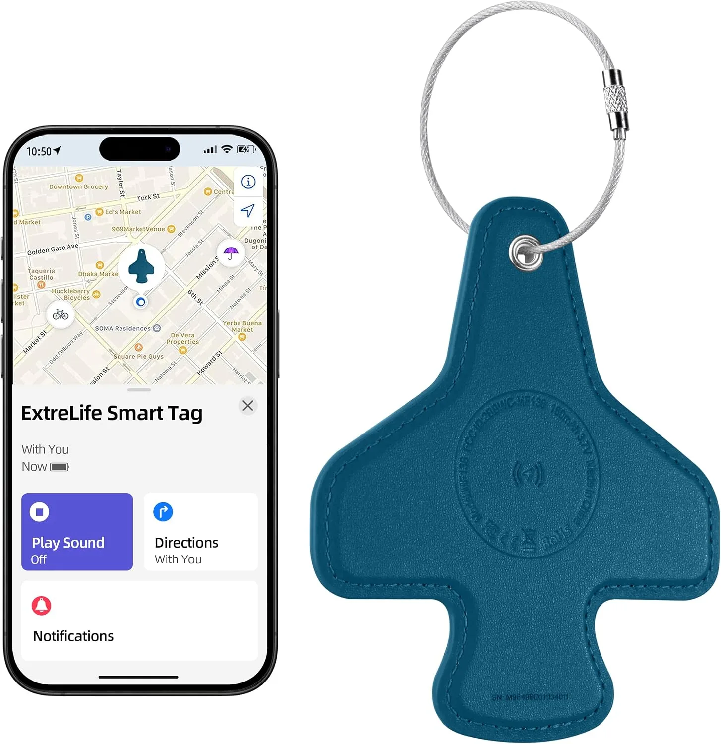 Etiqueta para maletas Extrelife compatible con Apple Find My