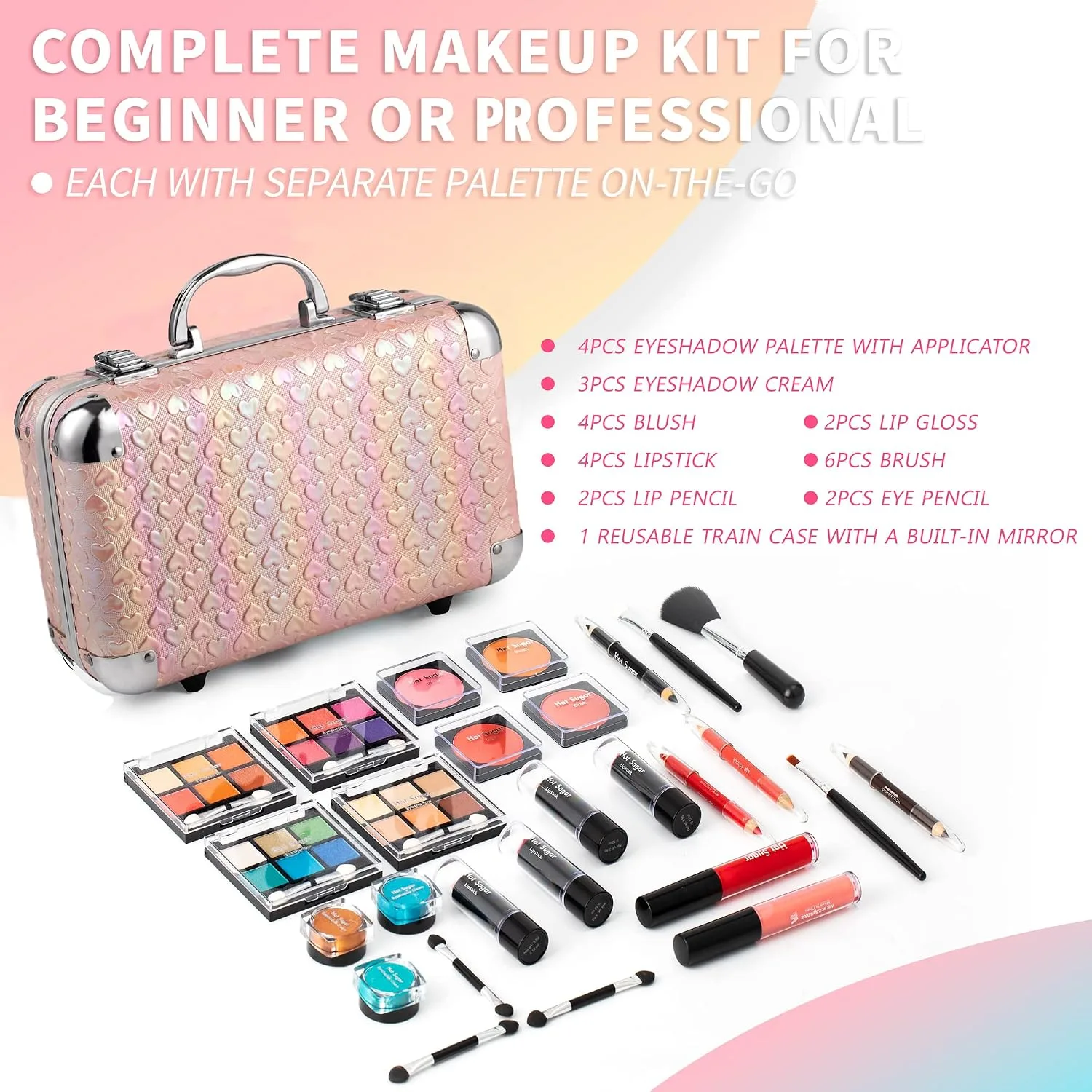 Hot Sugar All In One Makeup Set for Teenager Girls, Pink Heart