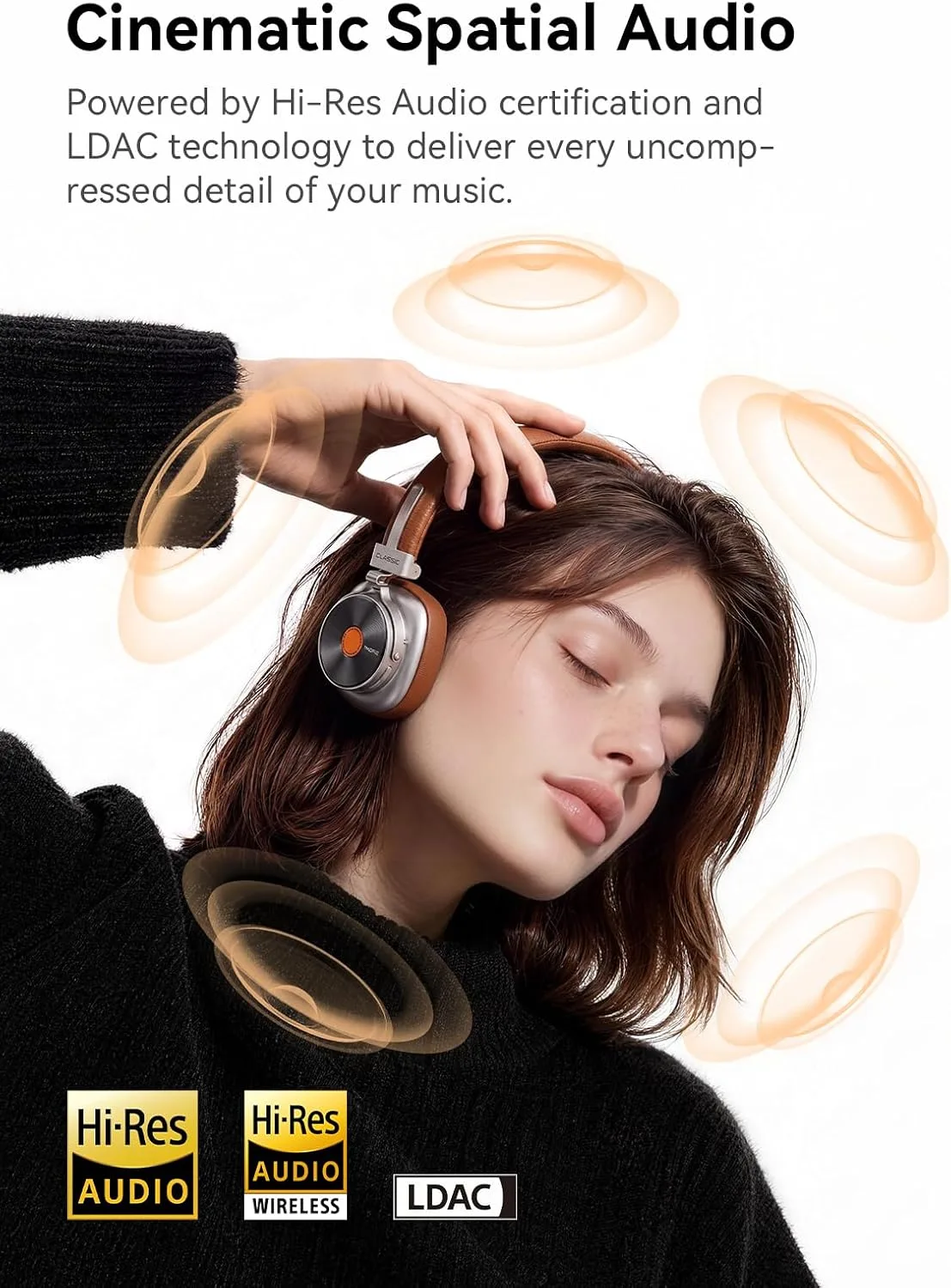 1MORE Classic HQ36 Wireless on-Ear Headphones, Hi-res Audio, Spatial Audio