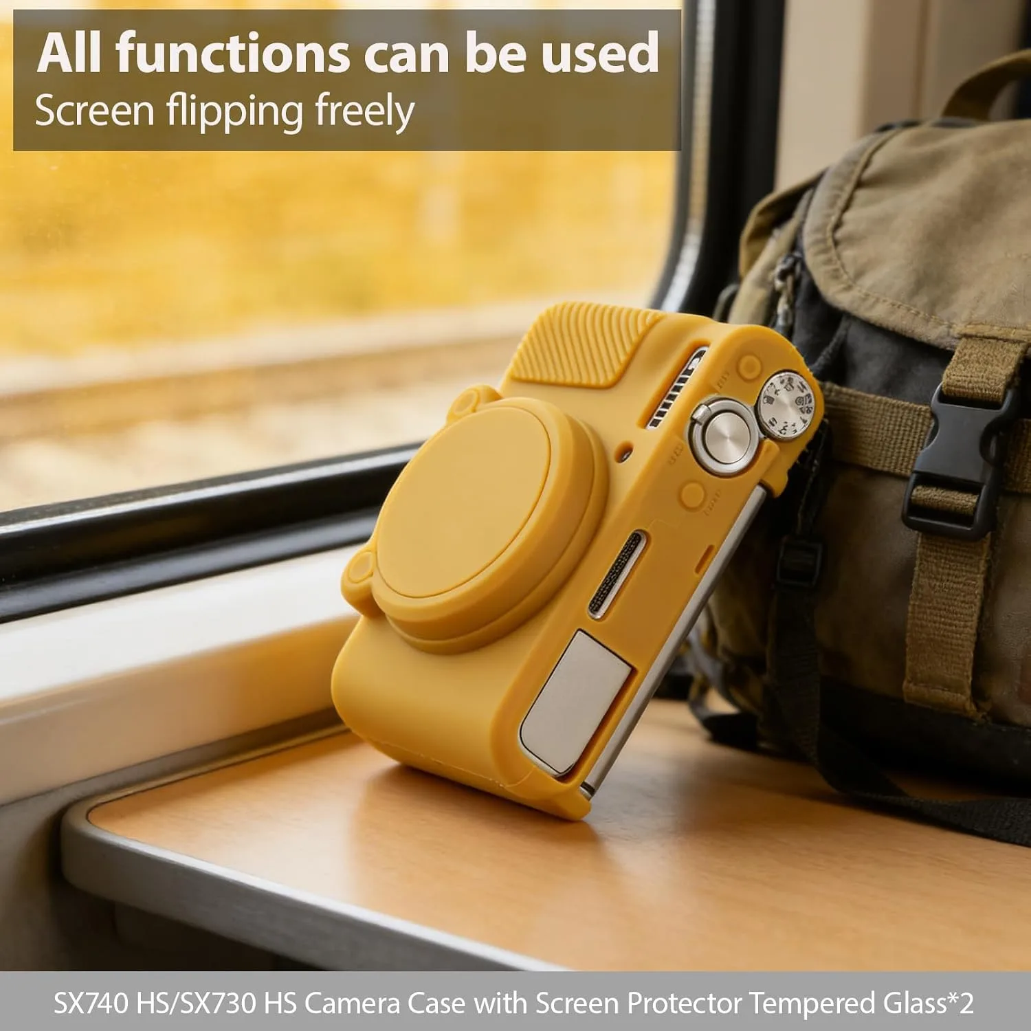Case for Canon PowerShot SX740 HS, SX730 Camera - Mustard Yellow