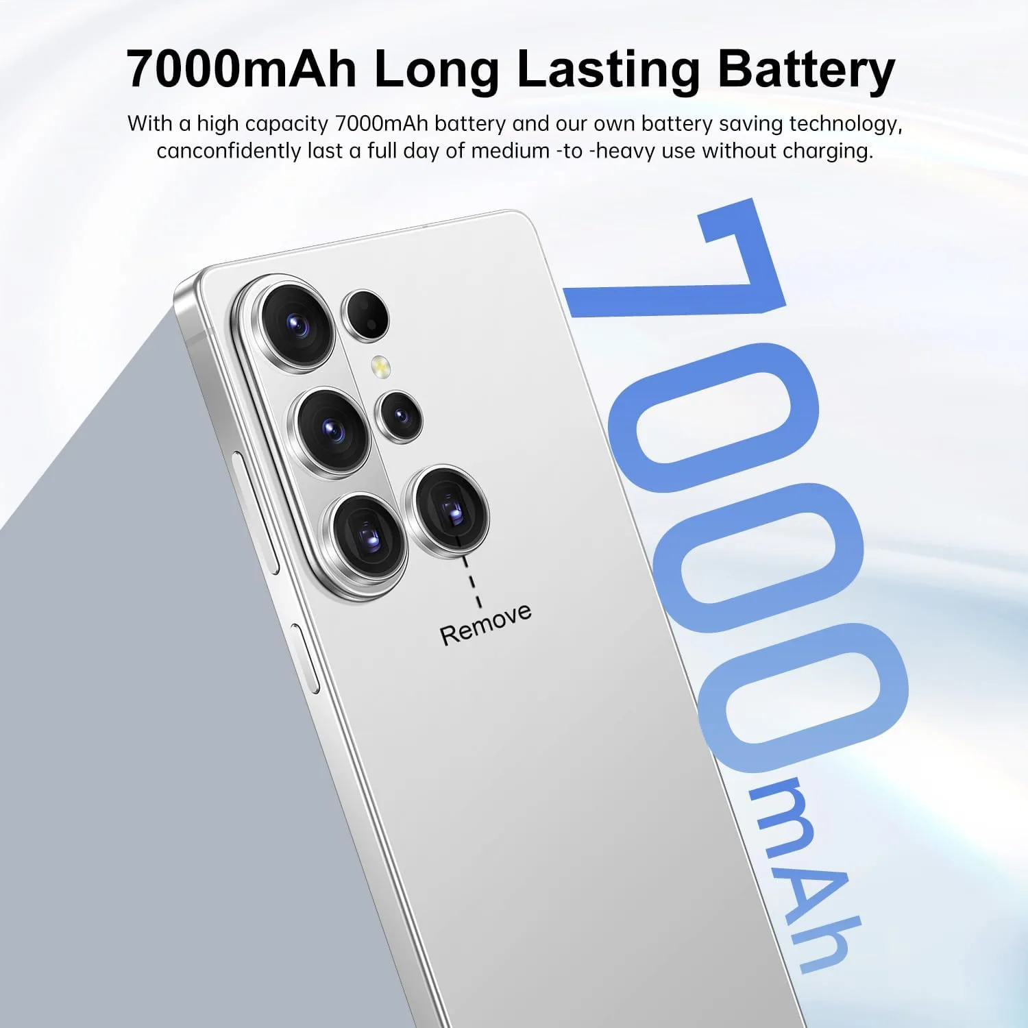 Huness S26 Ultra Unlocked Phone,Built in Pen The Phone,Cell Phone Battery 7000mAh 6.99" HD Screen,Android 15 16+512GB Smartphone,Dual SIM/5G/Face ID/Fingerprint Lock/GPS (White)