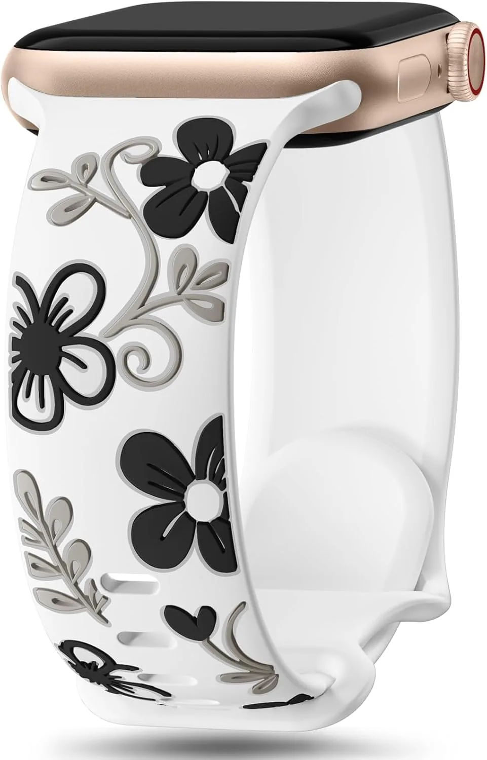 Correa de silicona floral Witzon compatible con Apple Watch para mujer