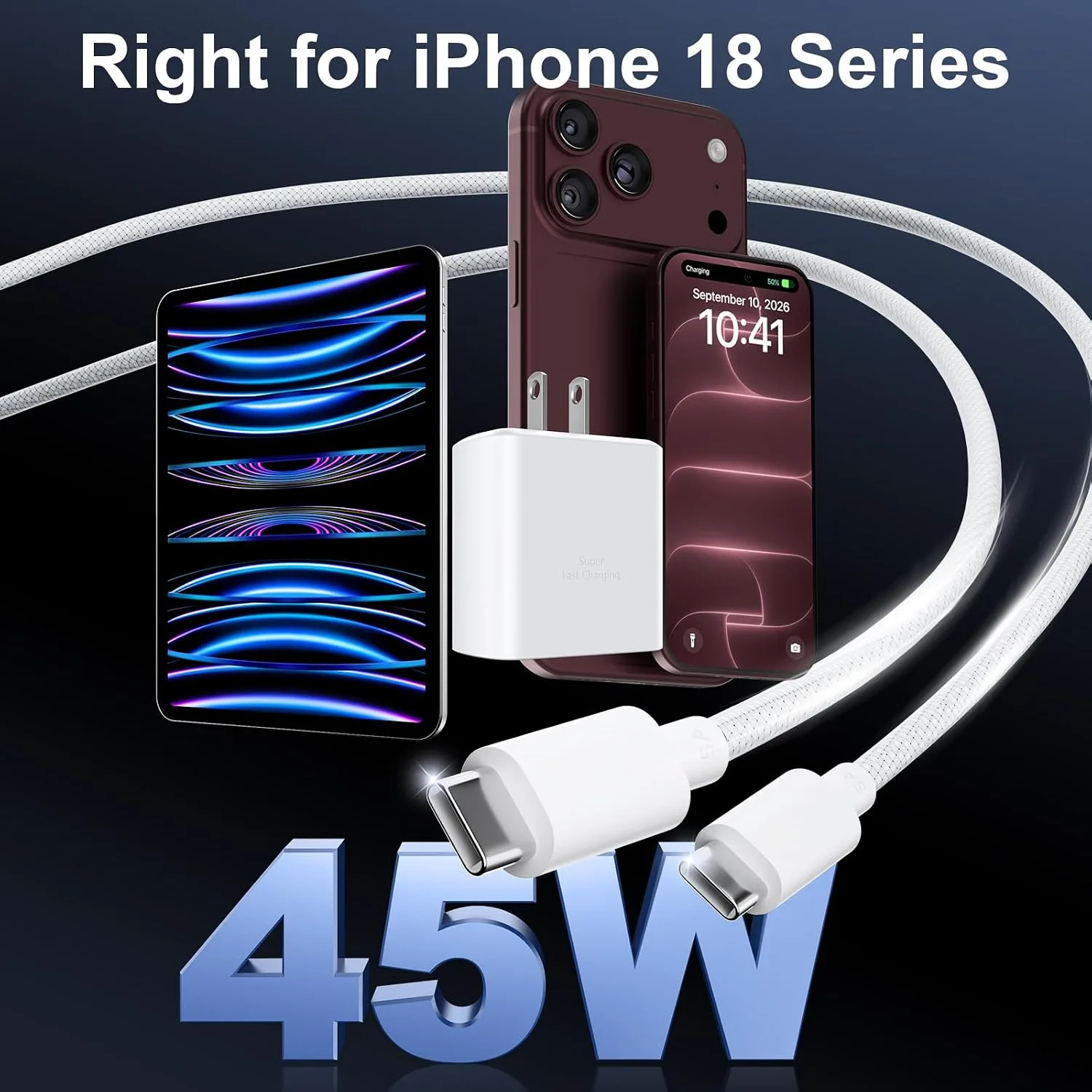 iPhone 18 17 Pro Max Charger Fast Charging 45W USBC iPhone Duo Fast Charger