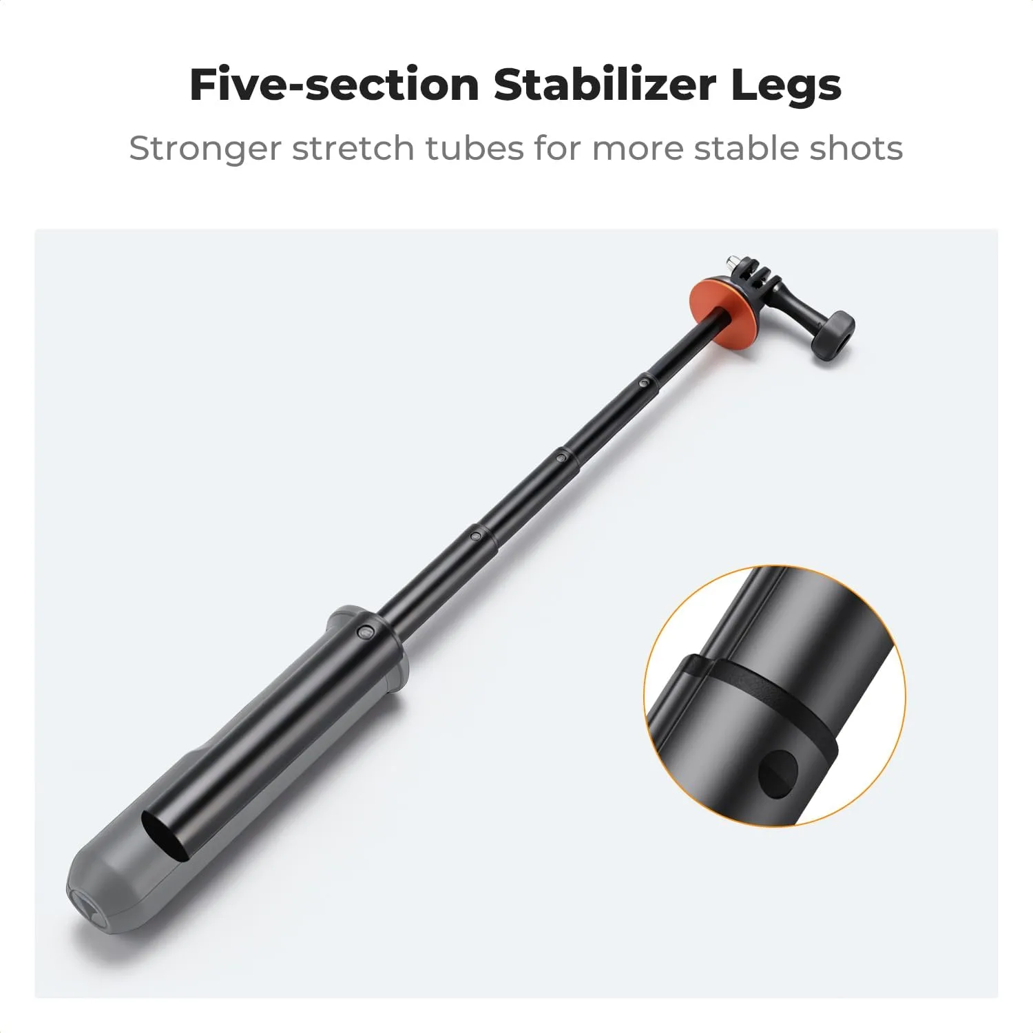 K&F CONCEPT 58.5cm/23inch Portable Adjustable Stand Selfie Stick Tripod
