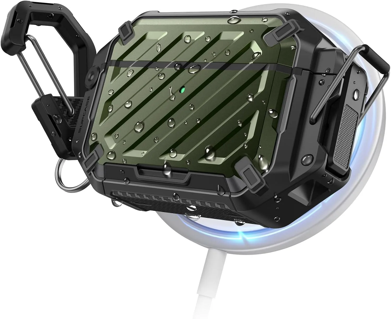 Funda SUPCASE para AirPods Pro 3 con impermeabilidad IP68, mosquetón y diseño Guldan