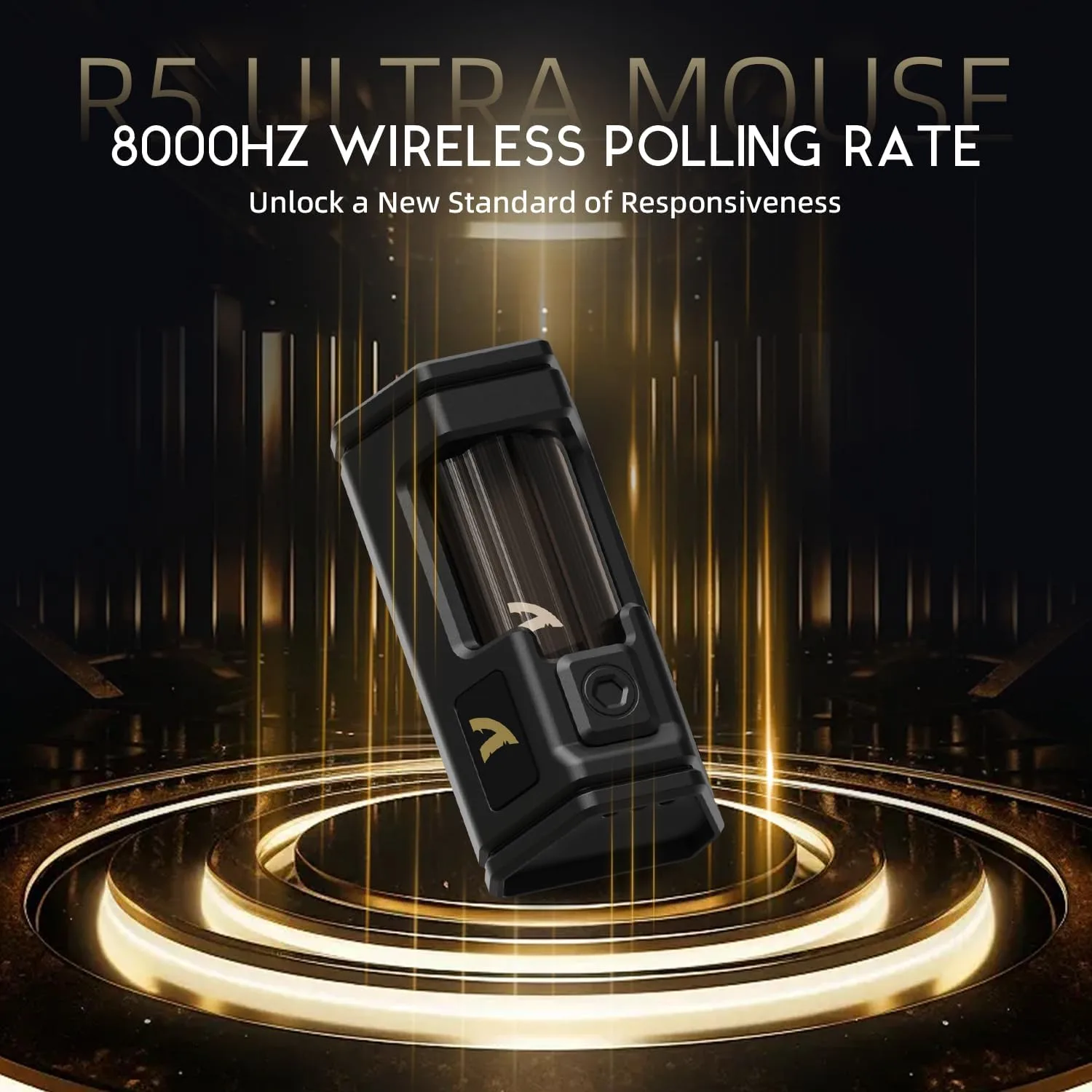 ATTACK SHARK R5Ultra 8K Carbon Fiber Wireless Gaming Mouse, Green&Tape