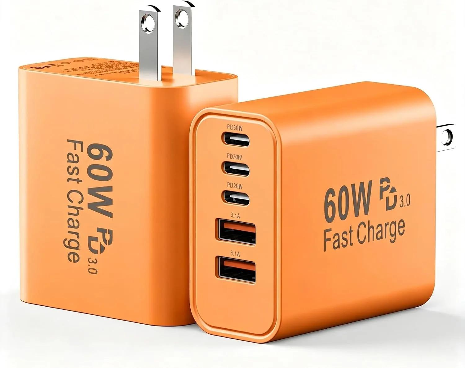 USB C Fast Charger Blocks, 60W iPhone USB Type C Wall Charging Power Blocks