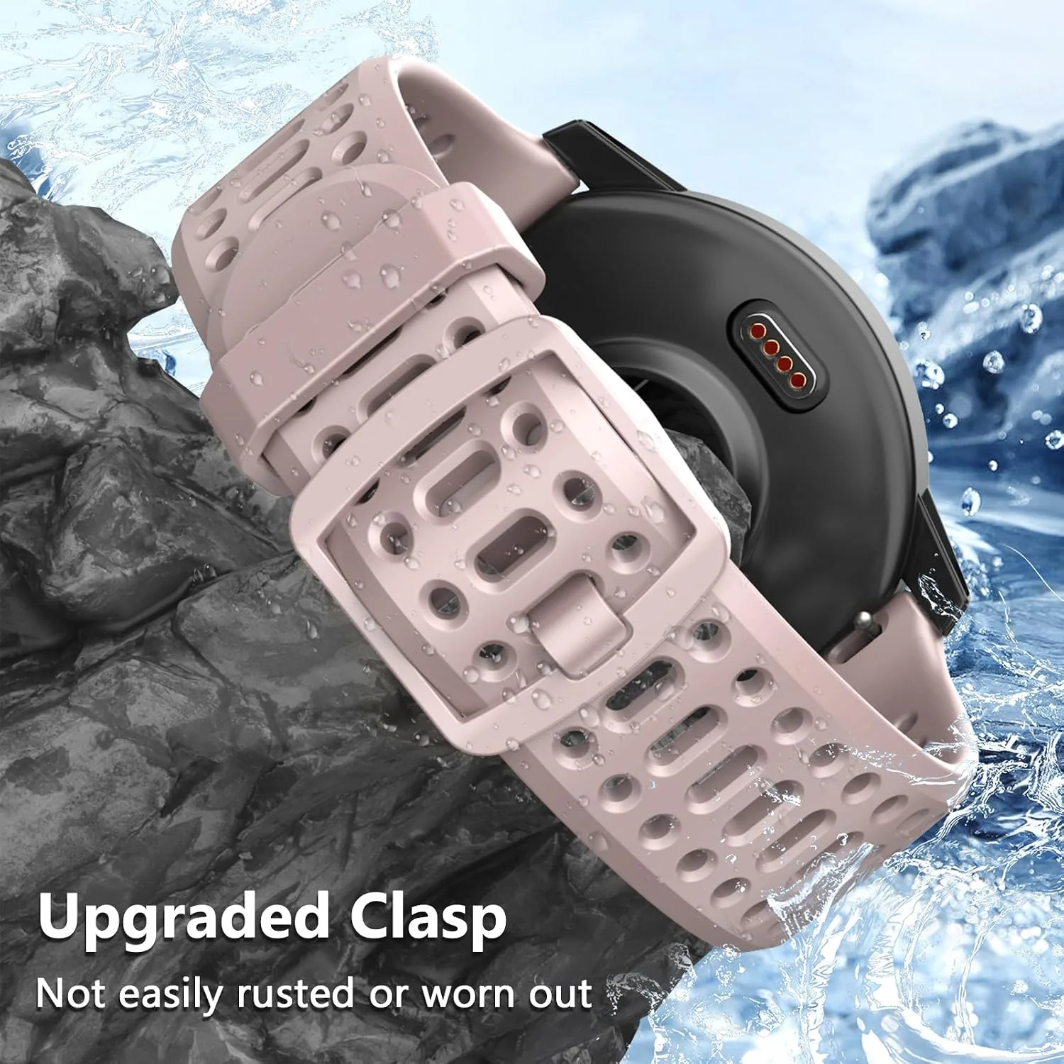 Compatible with Coros Pace 2 Watch Band, 20mm Quick Release Sports Silicone Watch Band Breathable Wristband Strap Women Men Strap for COROS APEX 2/APEX 42mm