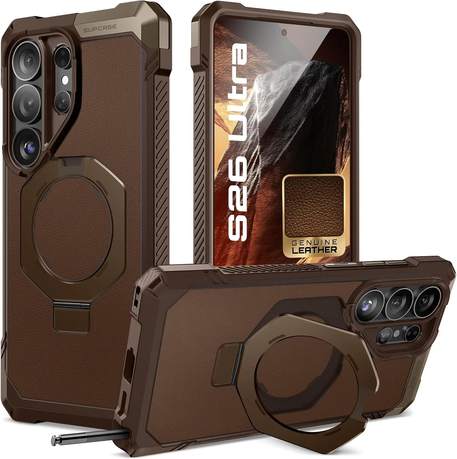 SUPCASE for Samsung Galaxy S26 Ultra Case with Built-in Stand, Brown