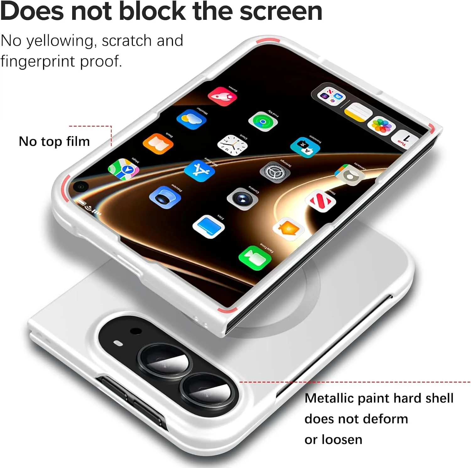 Case for iPhone Duo, Magnetic Phone Case Compatible with Mag-Safe，Silver