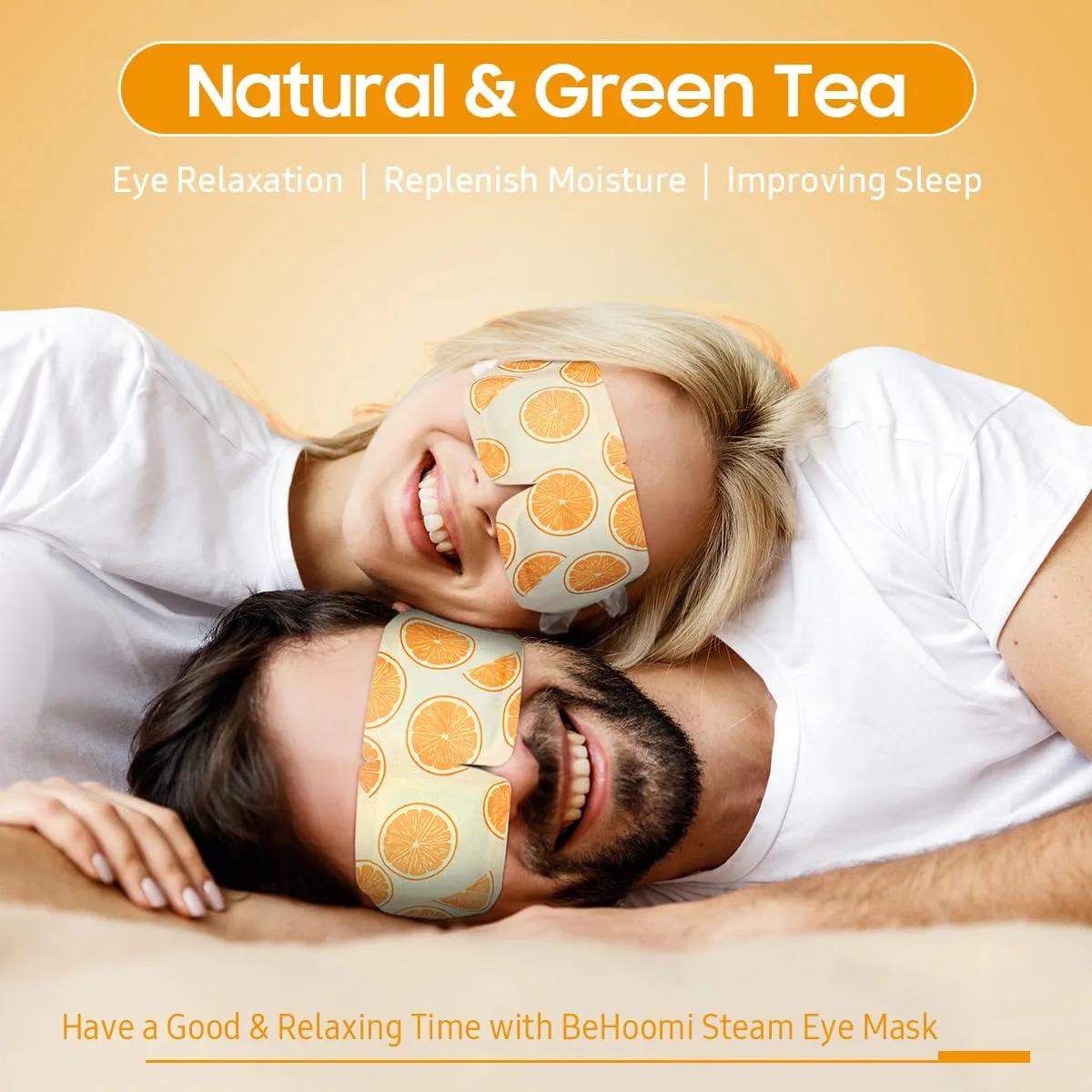 BeHoomi 30Packs Steam Eye Mask, Heated Eye Mask for Dry Eyes, Sweet Orange