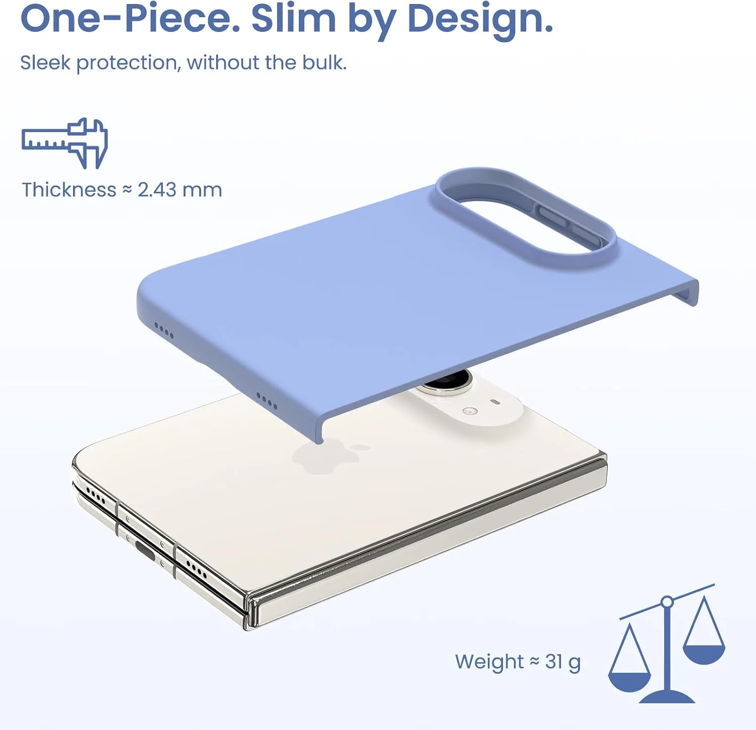 ORNARTO for iPhone Duo Case,Magnetic Slim Liquid Silicone,Soft Blue