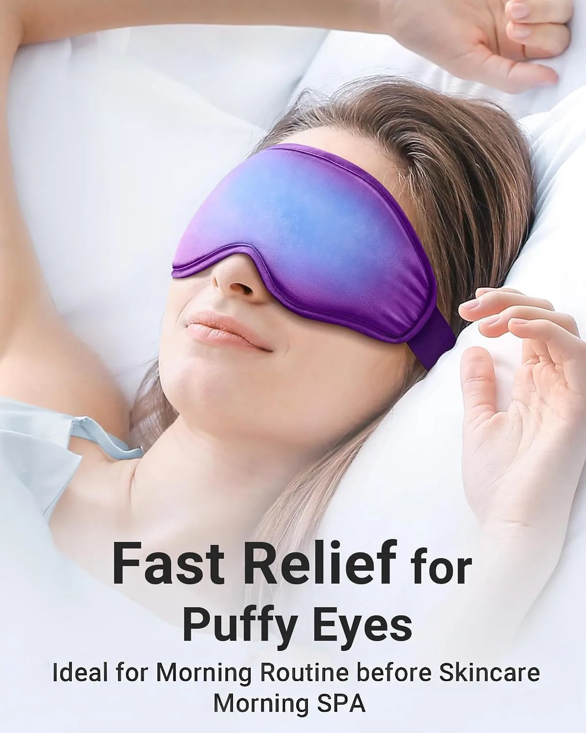 Cold Eye Mask Cooling Mask for Puffy Eyes: Flexible Ice Eye Pack for Magraine After Surgery Relief - Reuable Gel Sleep Mask for Headache Puffiness - Comfortable Perfect Fit Cool Compress for Sleeping