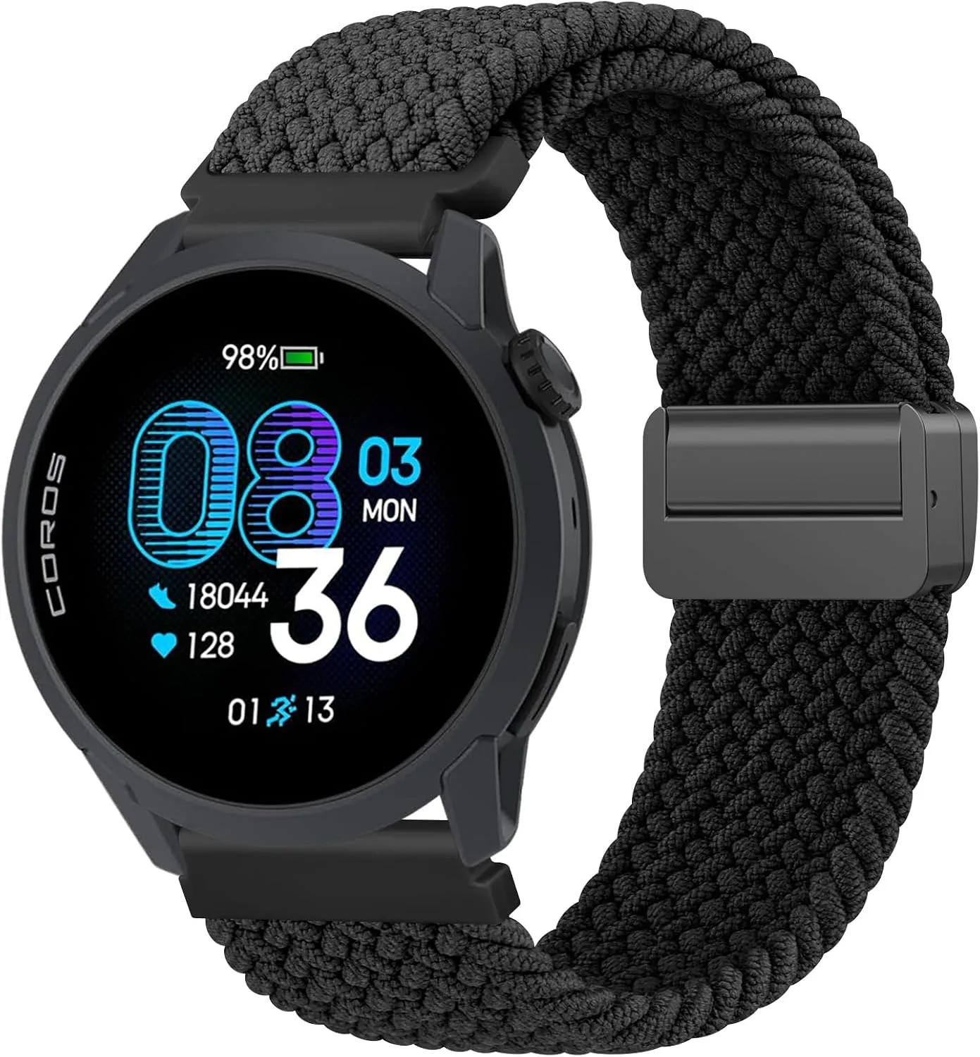 Amzpas Magnetic Braided Strap for COROS PACE 4 / PACE 3 / Pro/APEX 2 Pro/APEX Pro/APEX 46mm, 22mm Soft Nylon Sport WristBand Compatible with ACoros Pace 4/3 Watch Women Men