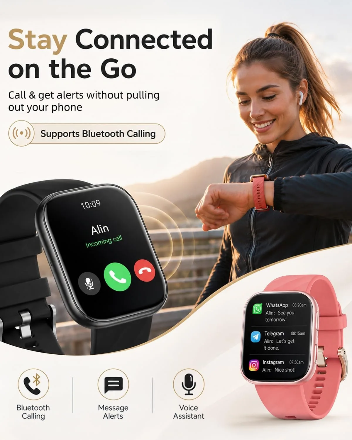 MorePro Health Fitness Tracker Smart Watch with 24/7 Heart Rate Monitor