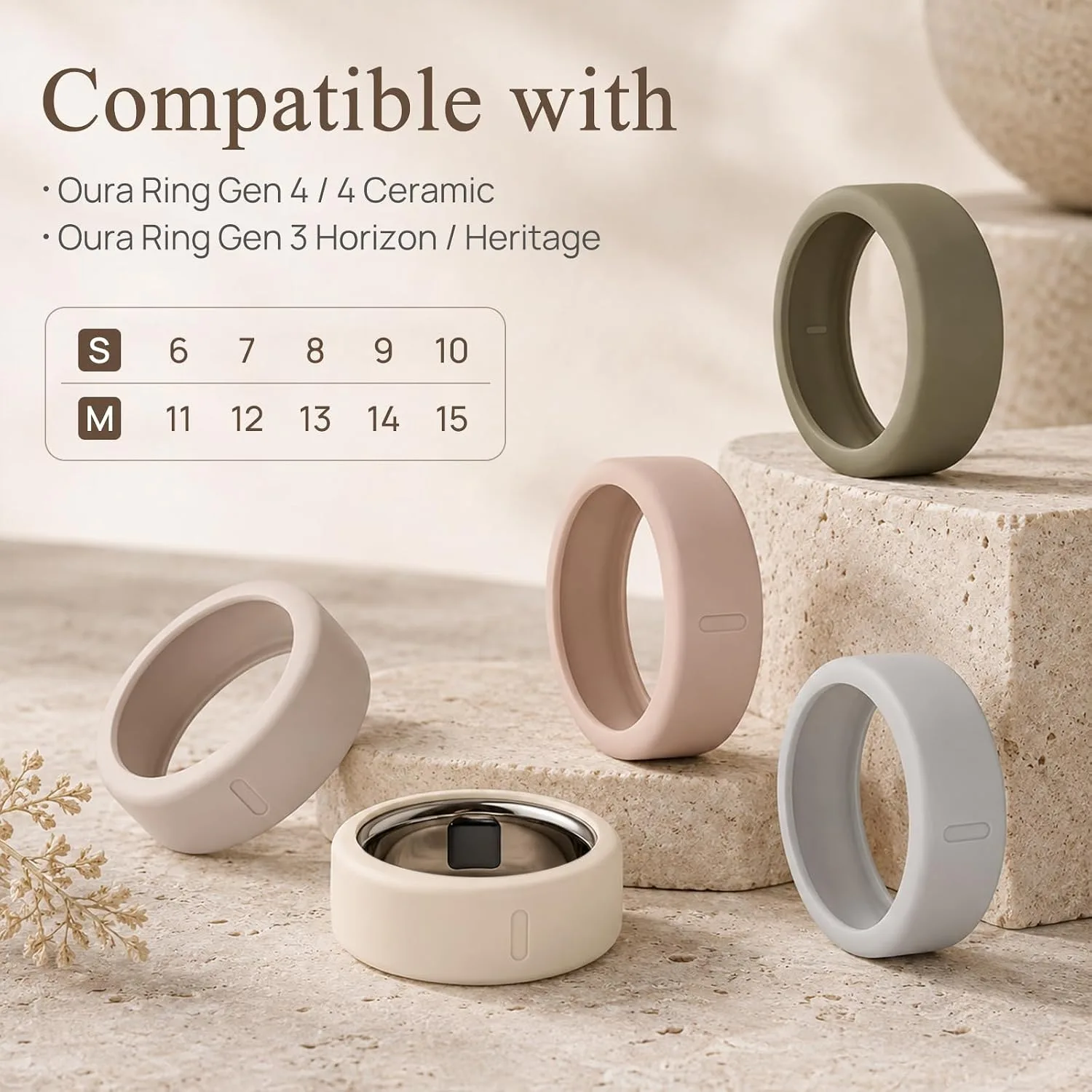 7 Pack Ring Cover Compatible with Oura Ring Gen 4/4 Ceramic/Oura Gen 3