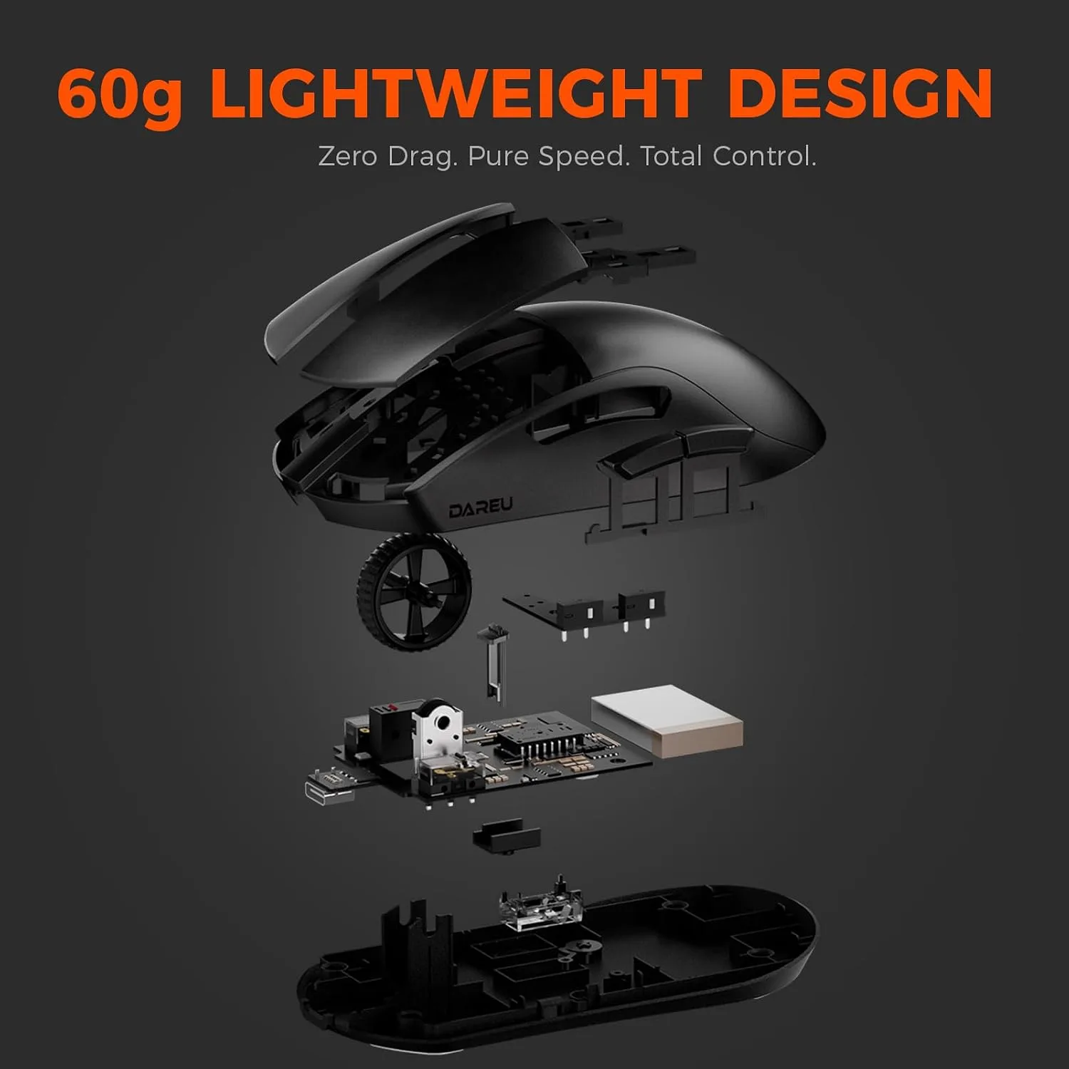 DAREU A950GM Tri-Mode Wireless Gaming Mouse,26K DPI,60g Lightweight