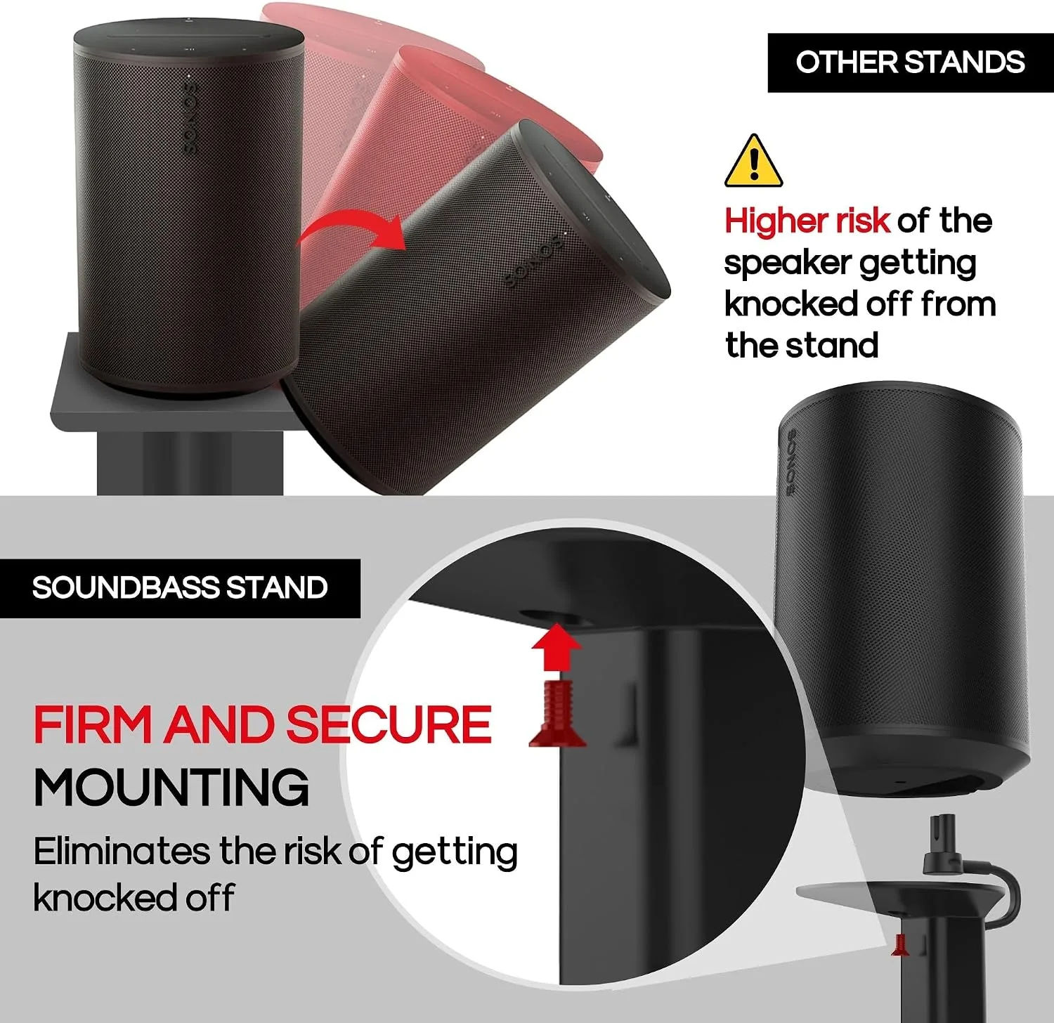 Sound bass ERA 100 Floor Stand, Twin (2pcs), Black, Double, Pair