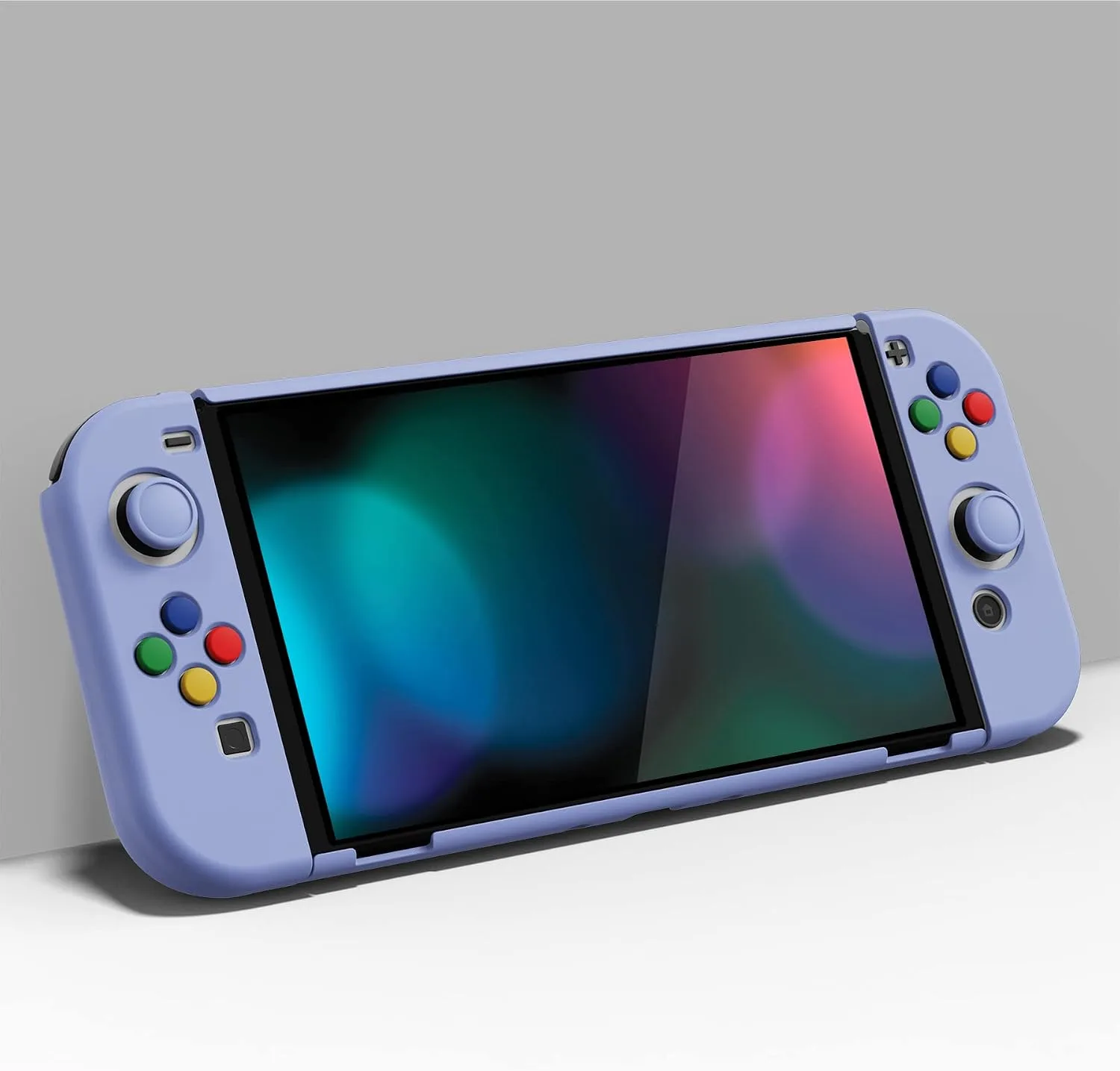 PlayVital AlterGrips Protective Slim Case for Nintendo Switch OLED, Ergonomic Grip Cover for Joycon, Dockable Hard Shell for Switch OLED w/Thumb Grip Caps & Button Caps