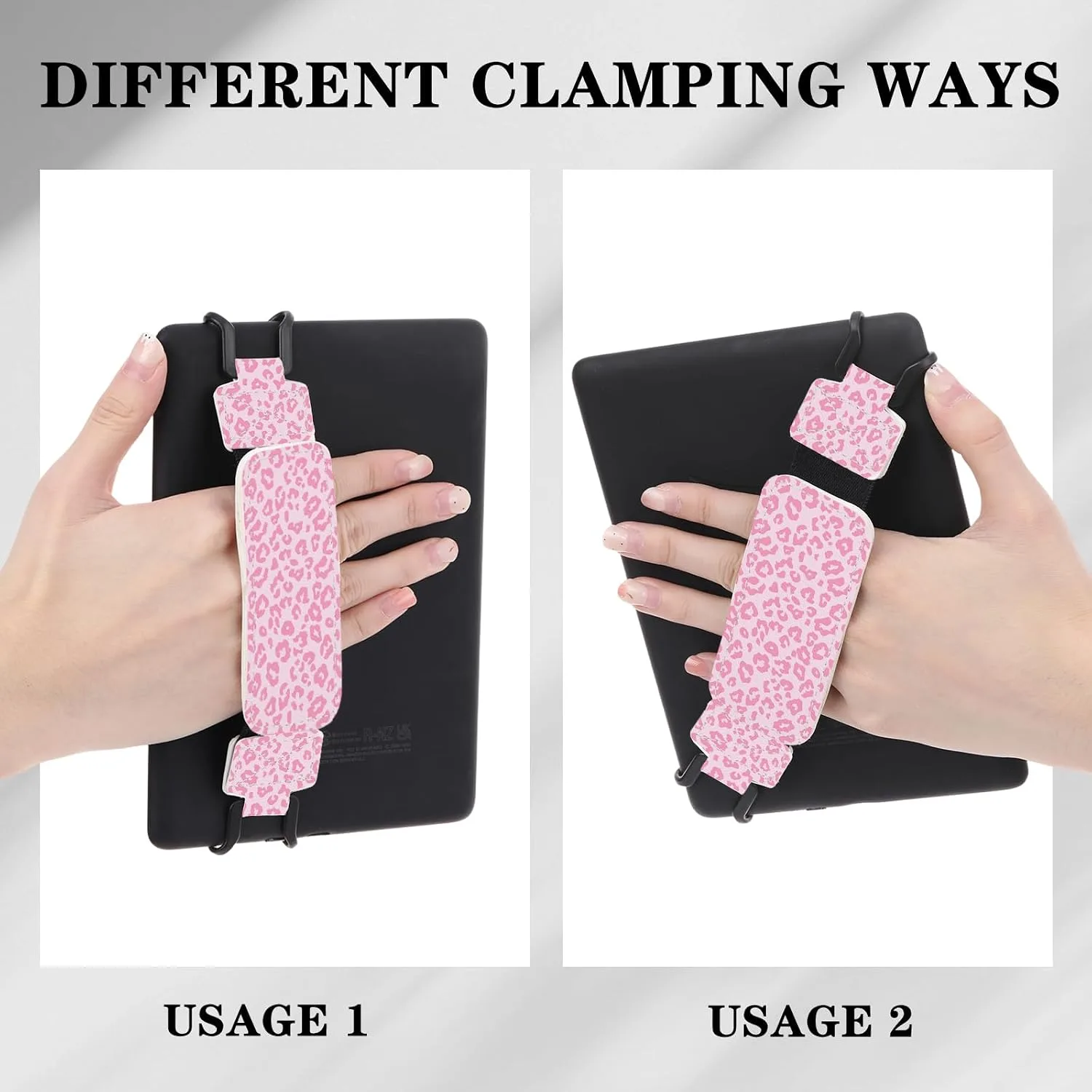 Hand Strap Accessories for Kindle – Cute Pink Leopard Finger Grip for 6-7.5" Paperwhite 11th/12th Generation/Kobo/Lenovo/Sony Ereaders Tablet Colorsof High Elasticity Holder for Reading